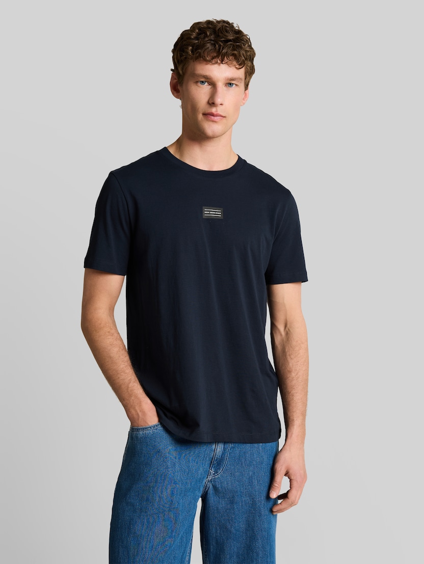 Basic T-Shirt mit Logo-Print von Denim Male, special blue
