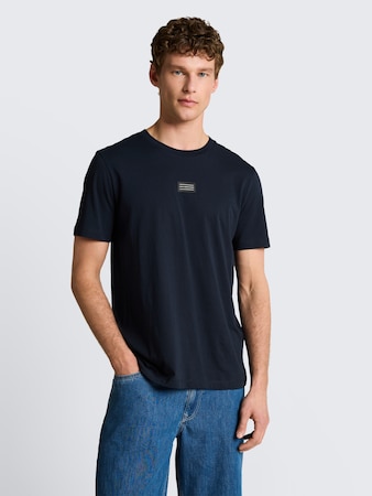 Basic T-Shirt mit Logo-Print von Denim Male, special blue