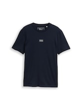 Nicht ausgewählt, Basic T-Shirt mit Logo-Print von Tom Tailor, blau