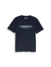 Nicht ausgewählt, Basic T-Shirt mit Logo-Print von Tom Tailor, blau