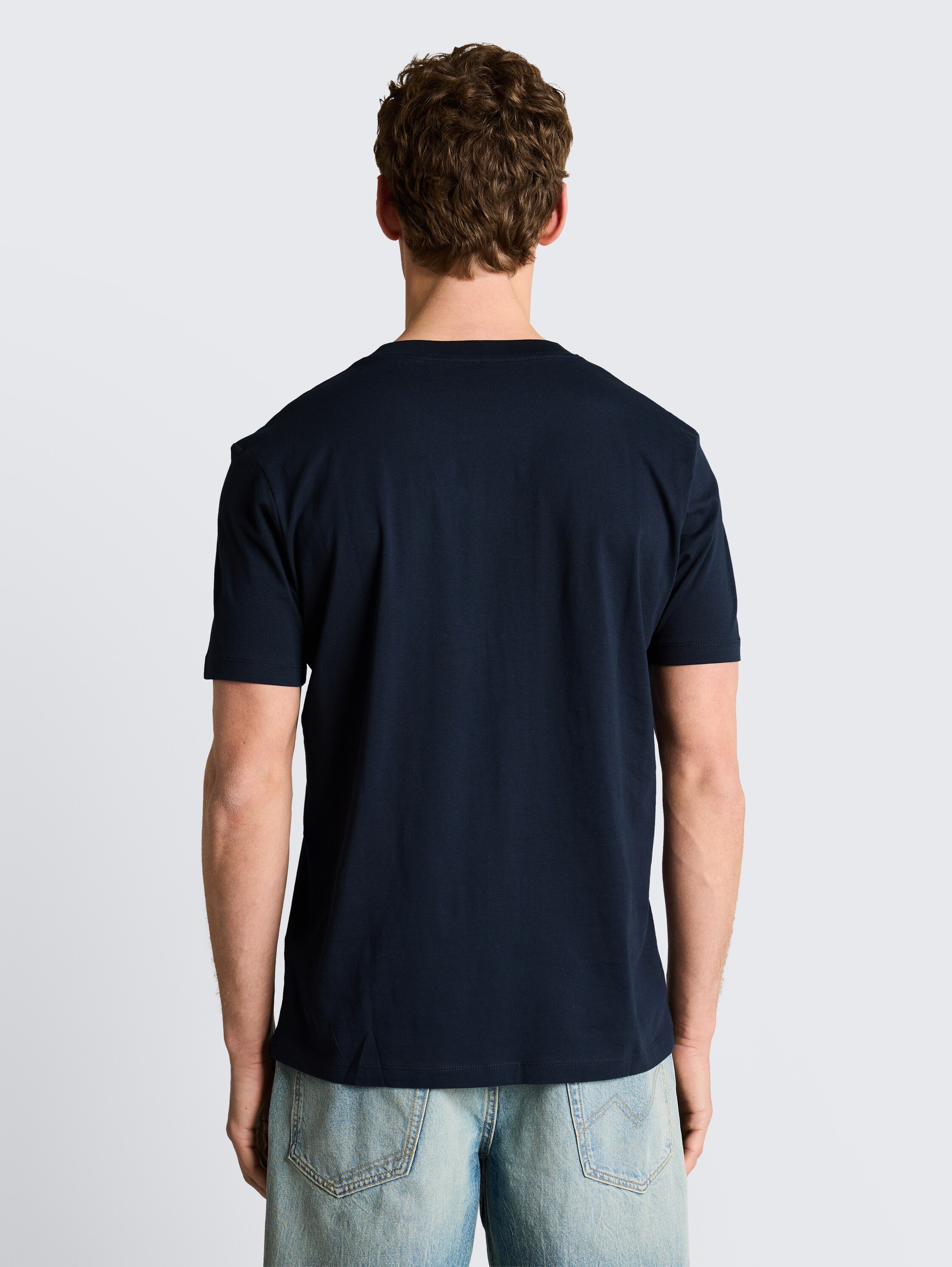 Basic T-Shirt mit Logo-Print - soft_navy - 