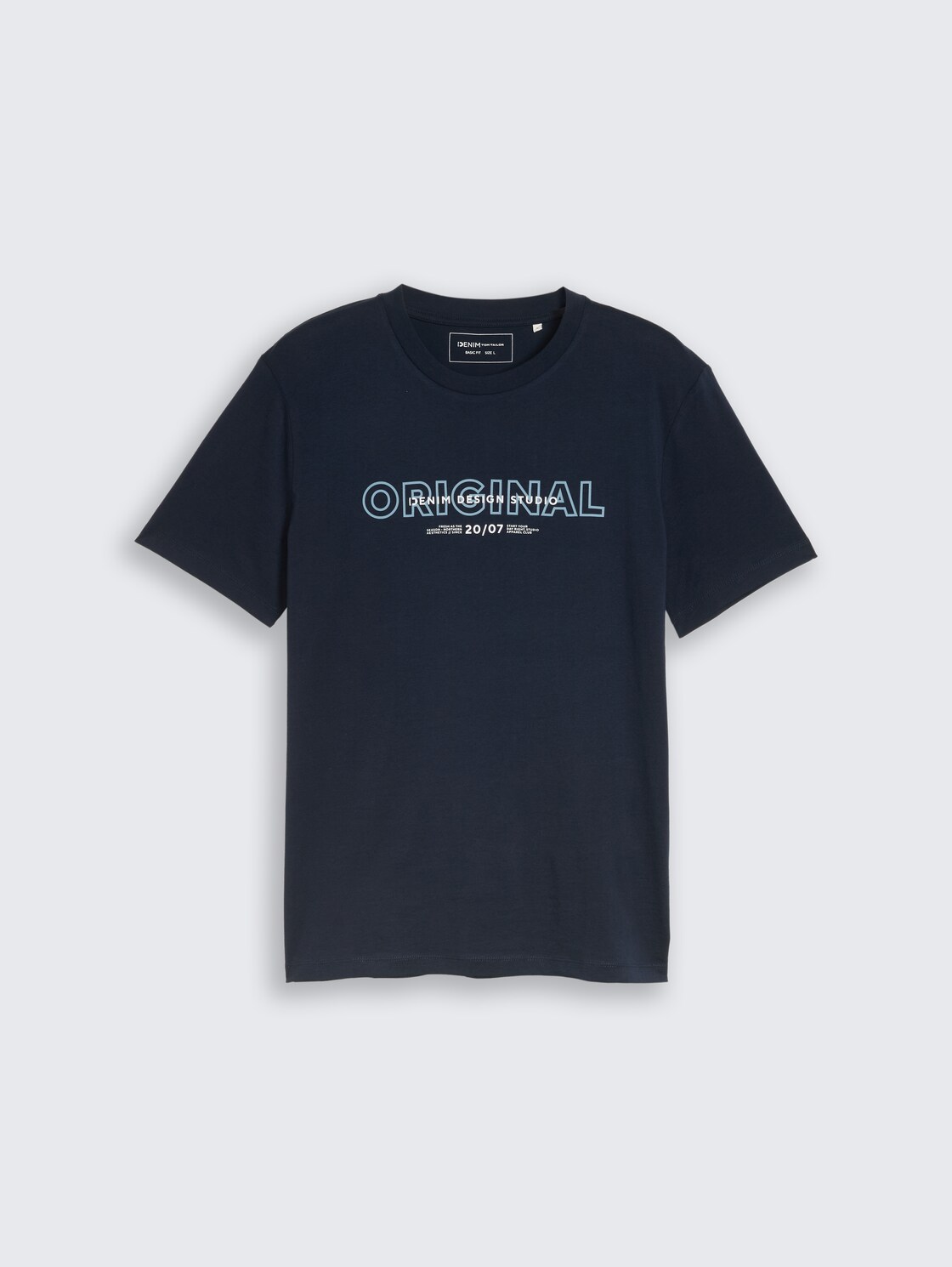 Basic T-Shirt mit Logo-Print - soft navy - Vorder-Produkt-Ansicht