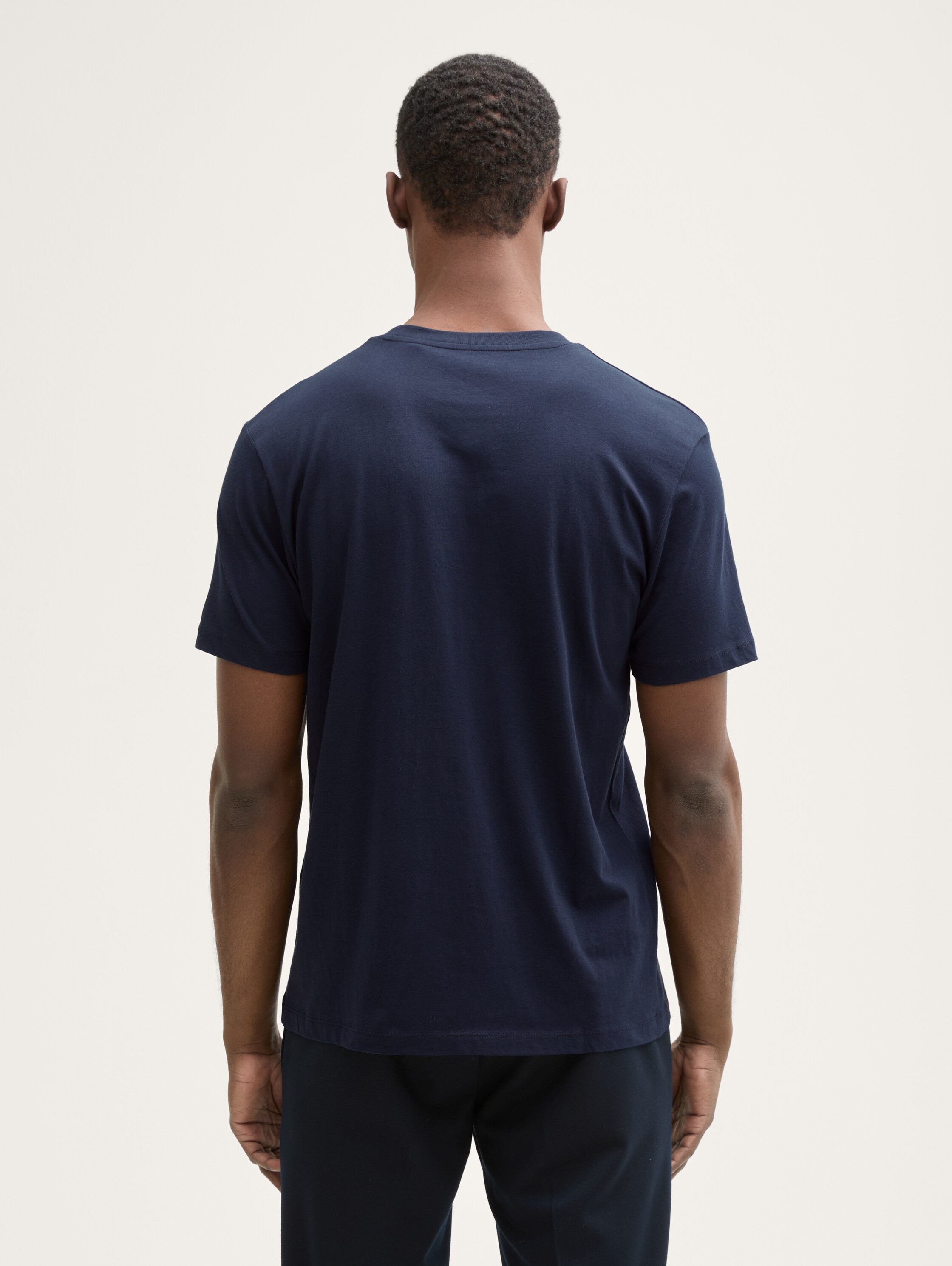 Basic T-Shirt mit Logo-Print - dark_navy - 