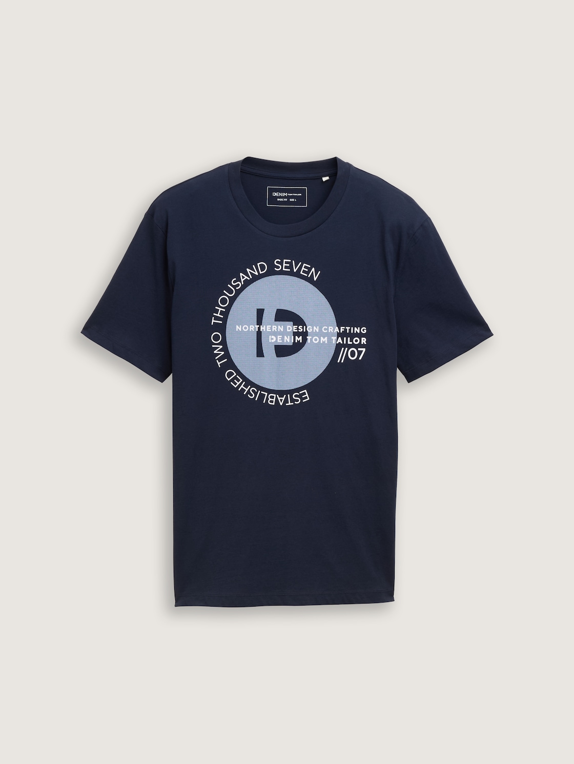 Basic T-Shirt mit Logo-Print - dark navy - Vorder-Produkt-Ansicht