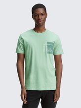 Basic T-Shirt mit Logo-Print - paradise mint - Ausschnitt Model-Vorderansicht
