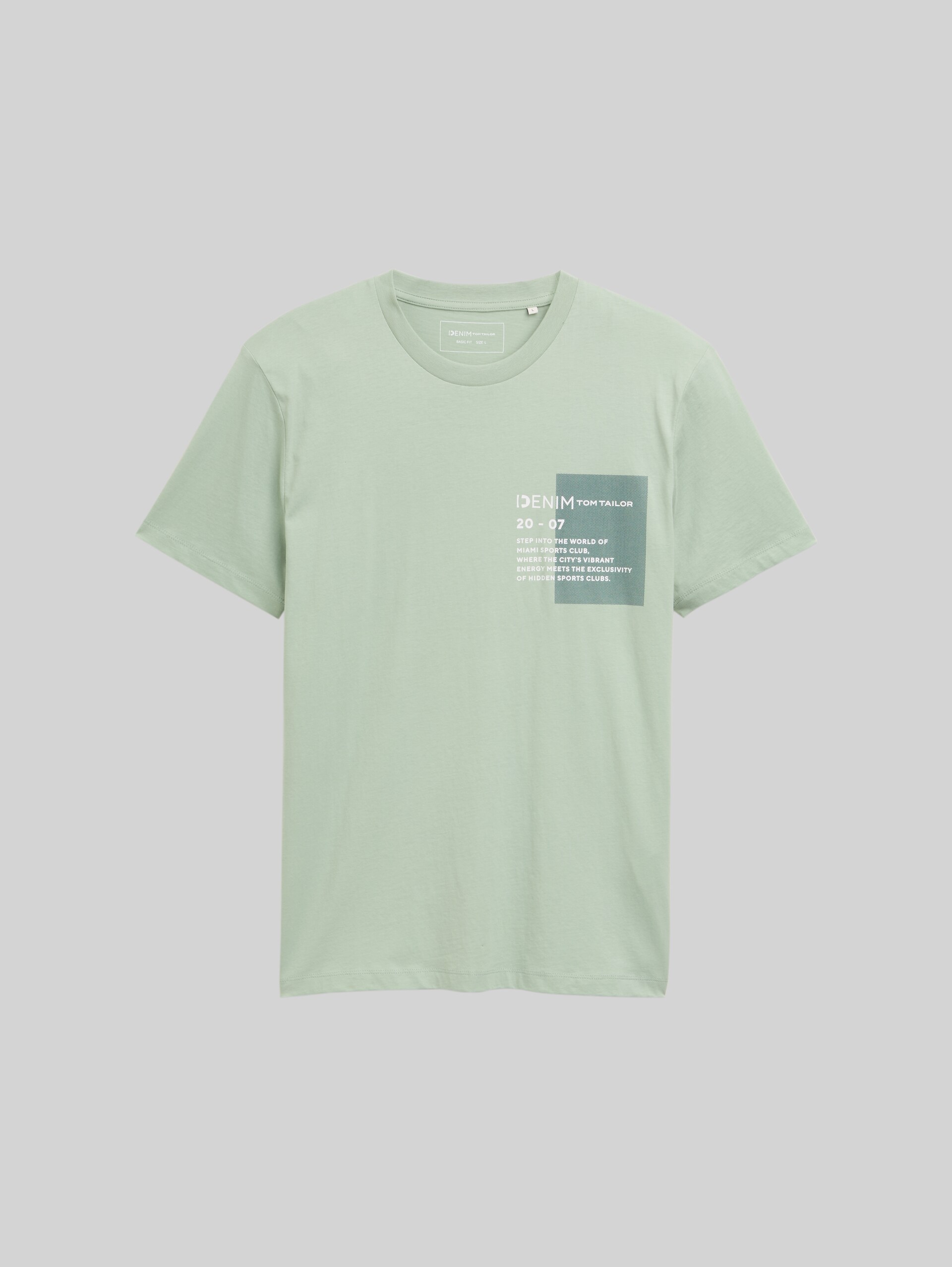 Basic T-shirt with logo print - paradise mint - Front product view