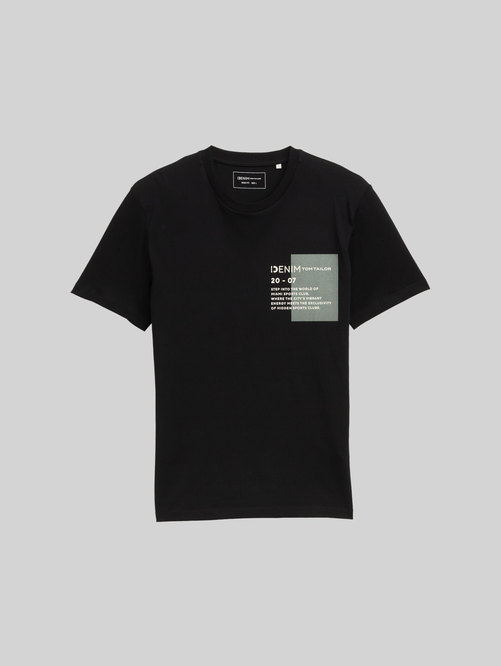 Basic T-shirt with logo print - black - Front product view