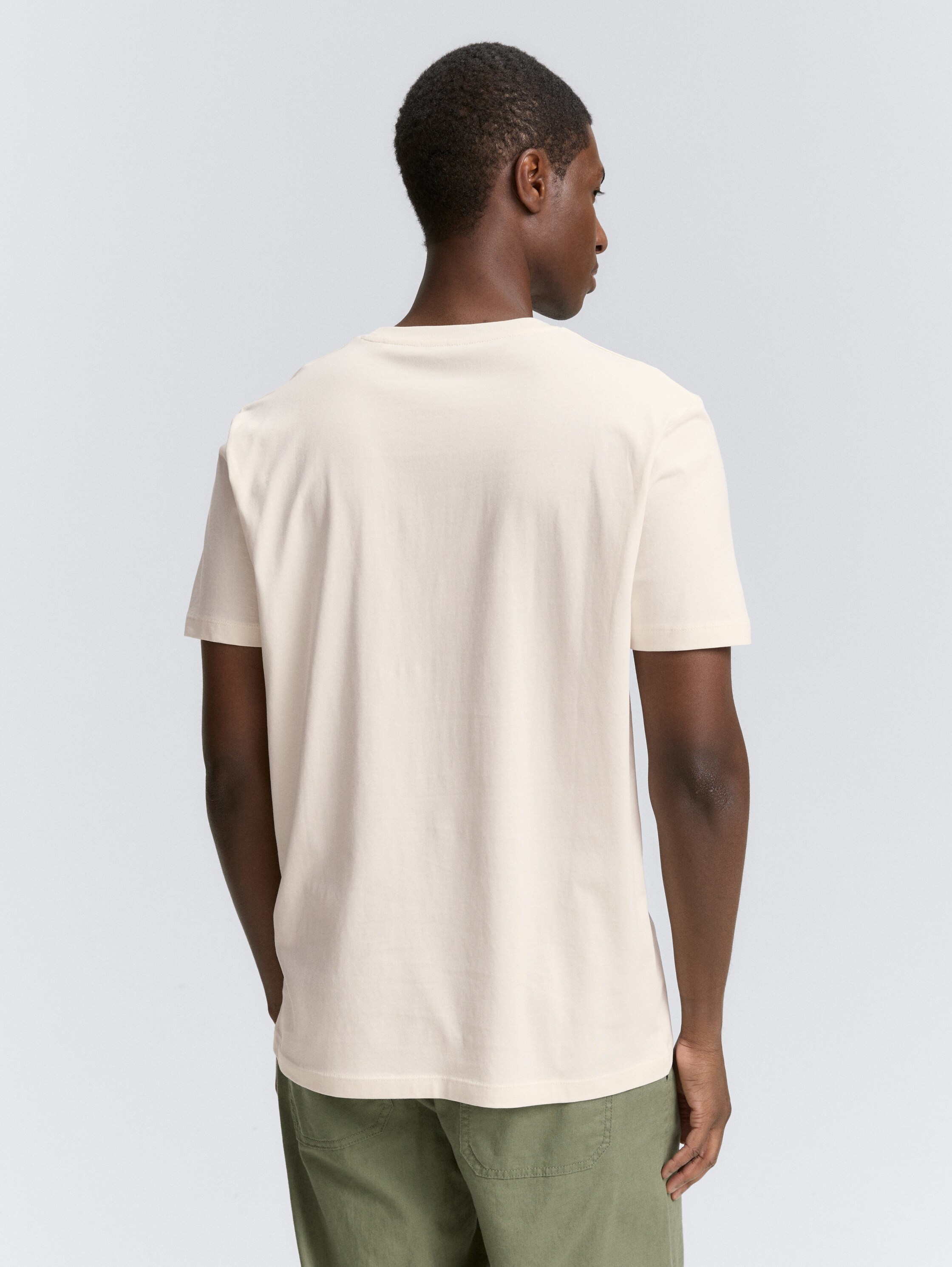 Basic T-Shirt mit Logo-Print - macaroon_cream - 