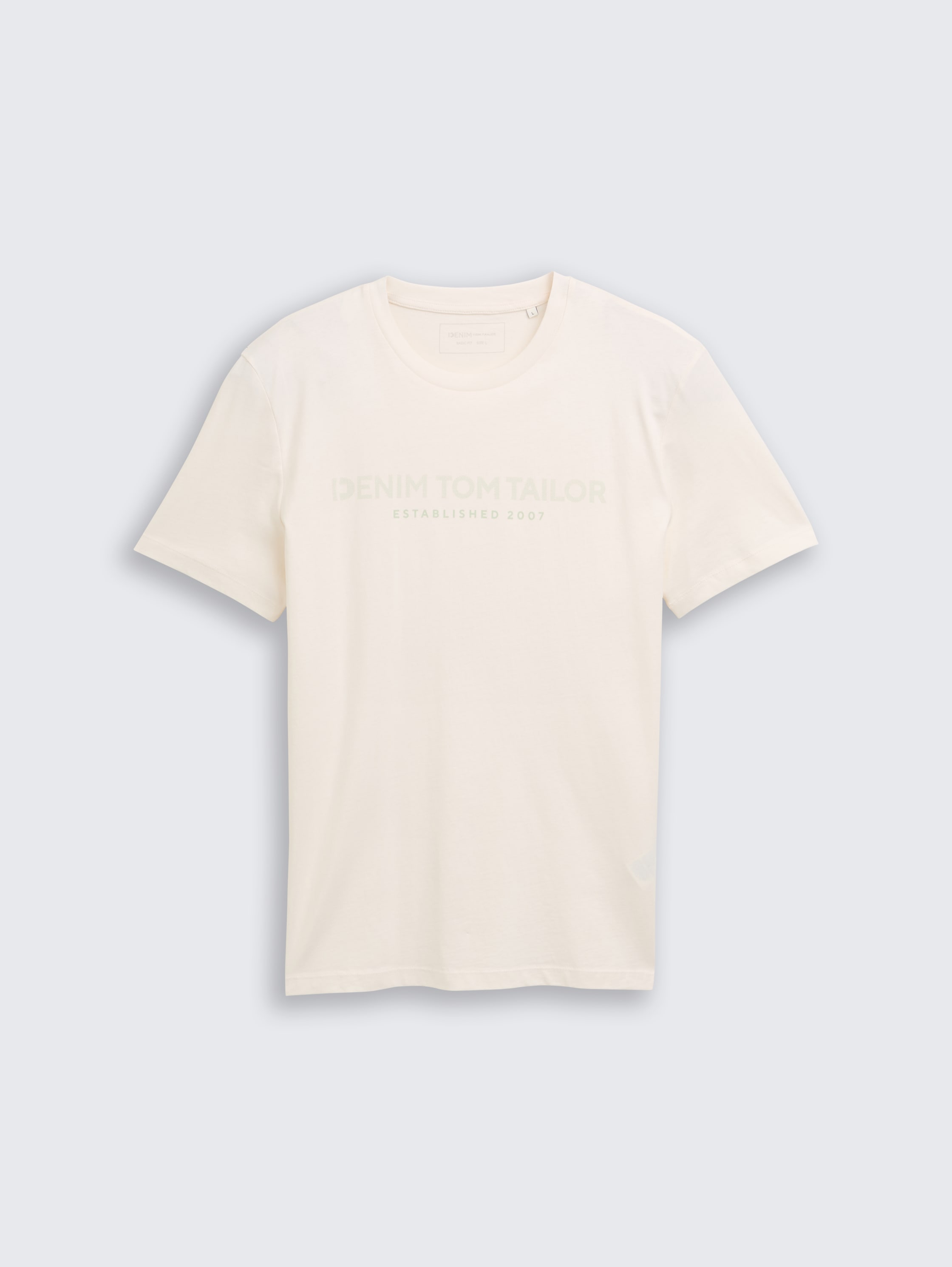 Basic T-Shirt mit Logo-Print - macaroon_cream - 