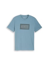 Nicht ausgewählt, Basic T-Shirt mit Logo-Print von Tom Tailor, blau