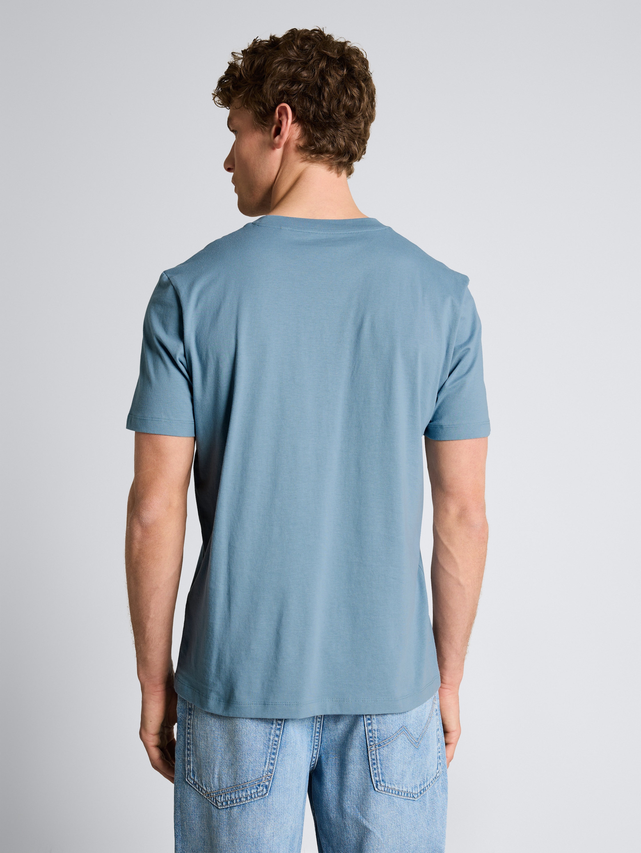 Basic T-shirt met logoprint - steel_blue - 
