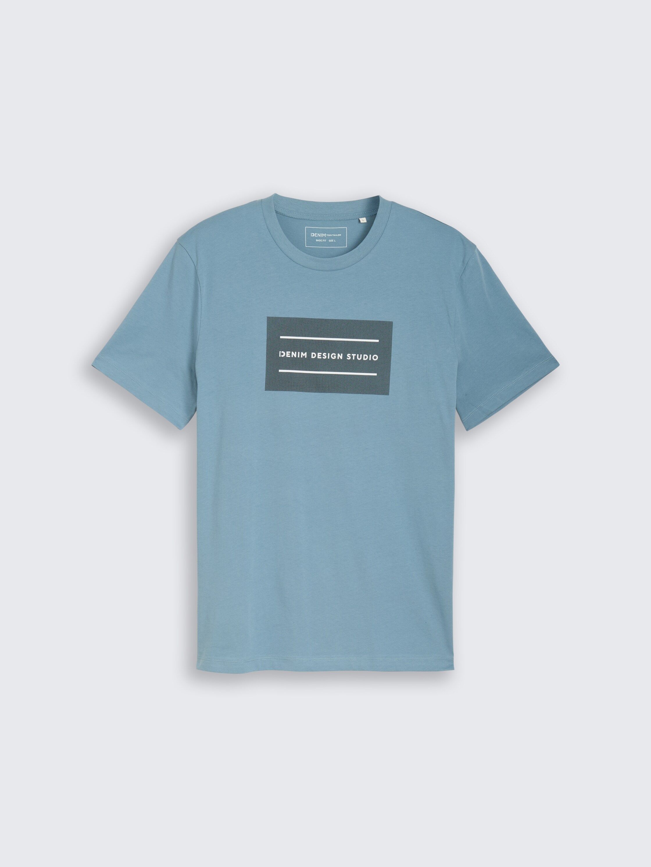 Basic T-shirt met logoprint - steel_blue - 