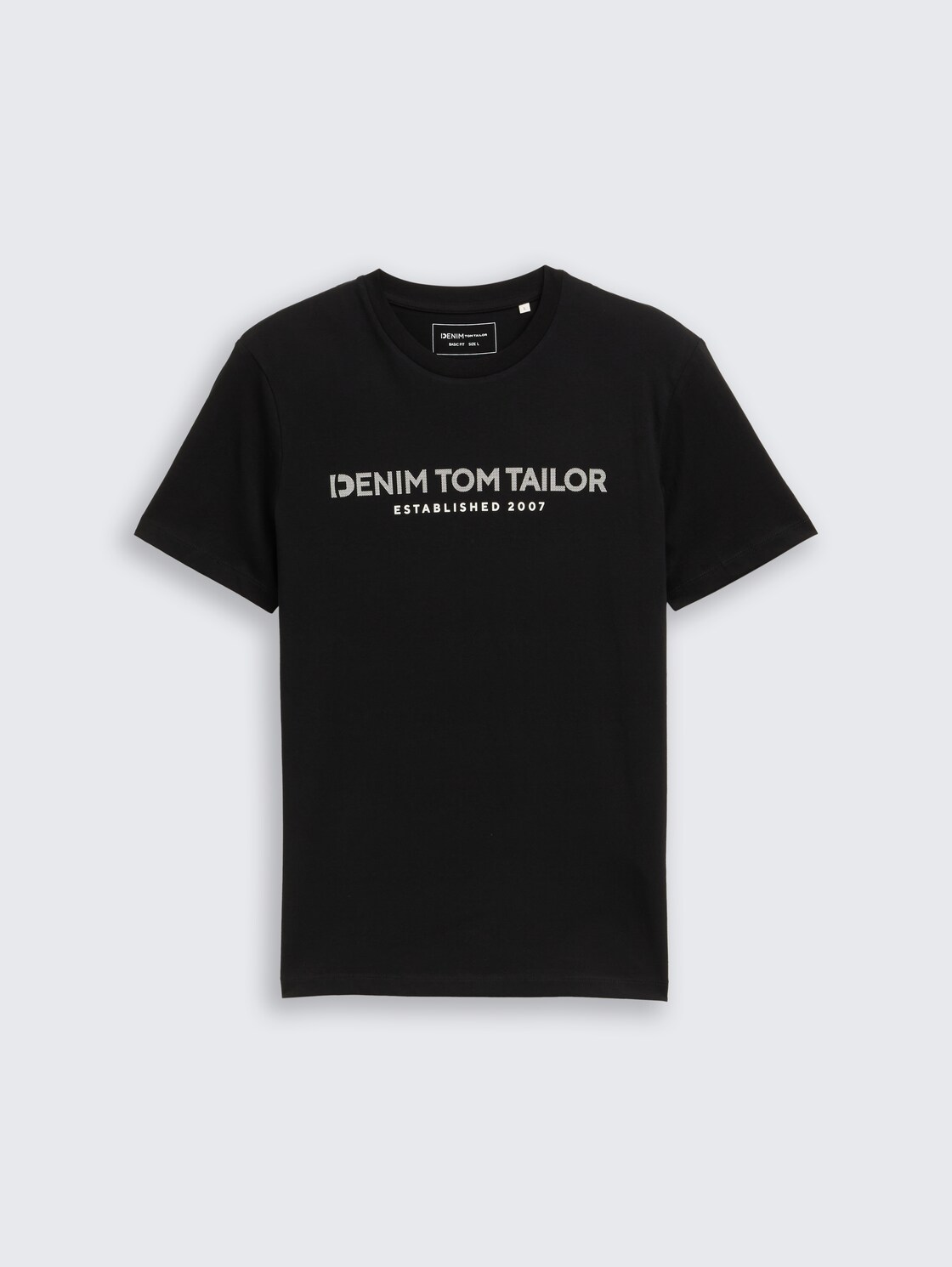 Basic T-Shirt mit Logo-Print - black fake leather - Vorder-Produkt-Ansicht