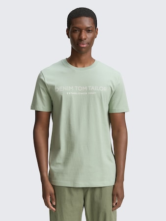 Basic T-Shirt mit Logo-Print von Denim Male, ice mint green