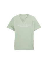 Ausgewählt, Basic T-Shirt mit Logo-Print von Tom Tailor, grün