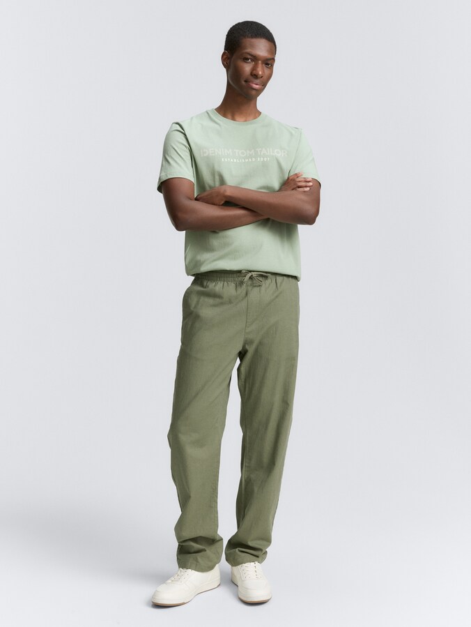 Basic T-Shirt mit Logo-Print von Denim Male, ice mint green