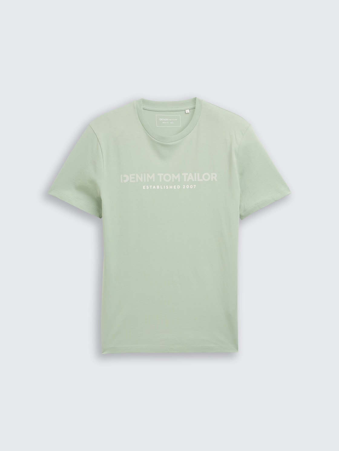 Basic T-Shirt mit Logo-Print - ice mint green - Vorder-Produkt-Ansicht