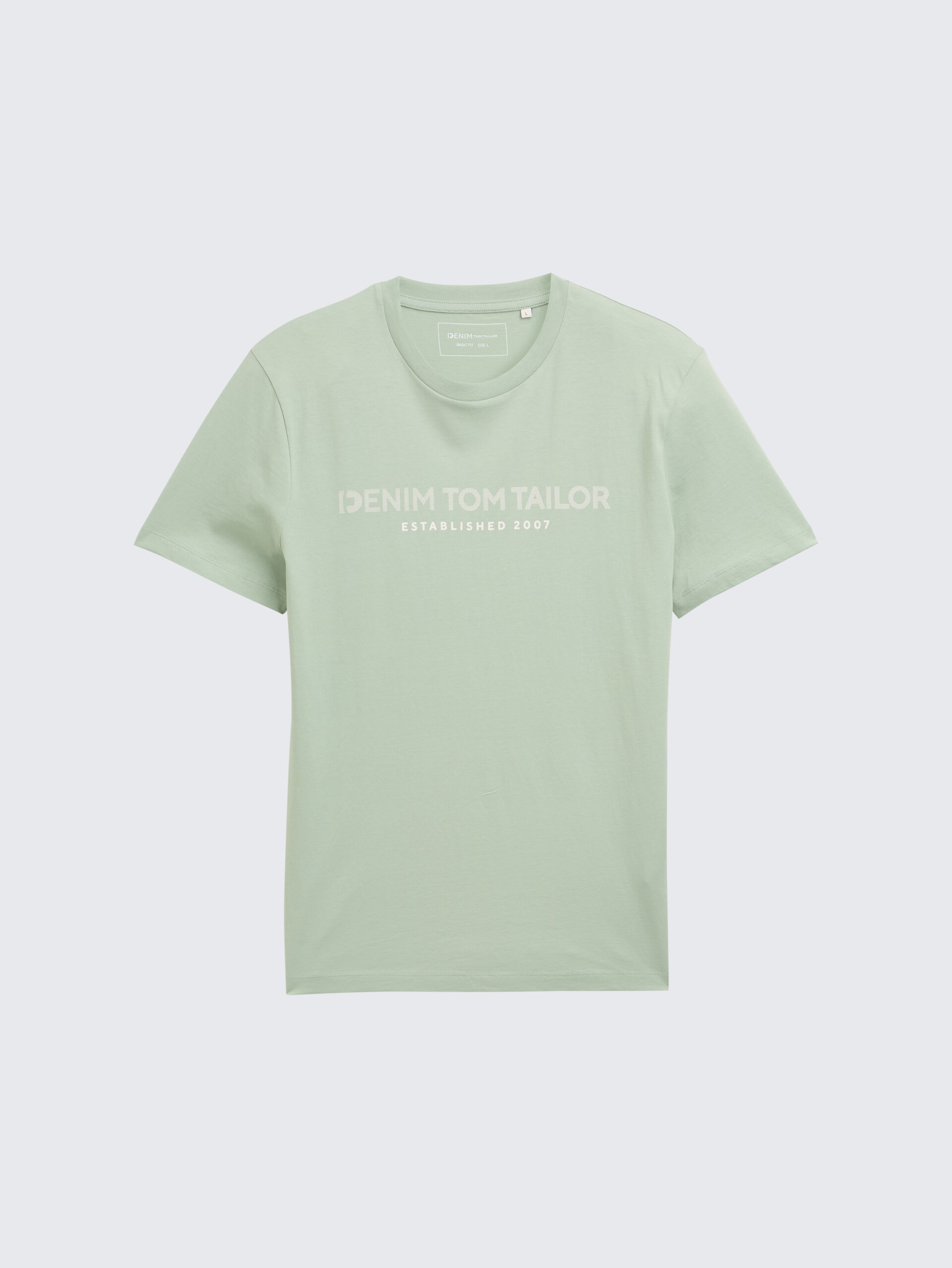 Basic T-Shirt mit Logo-Print - ice mint green - Vorder-Produkt-Ansicht