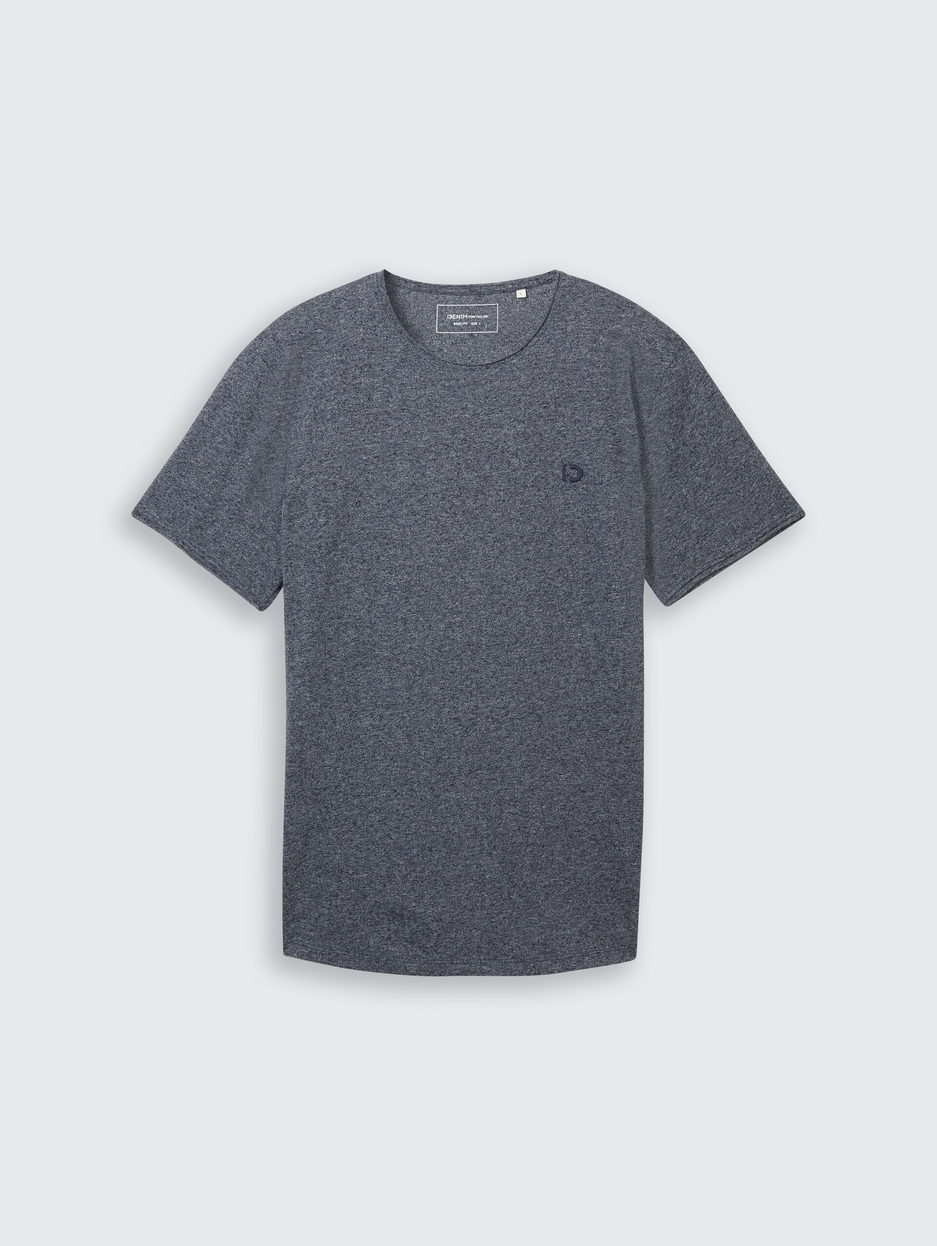T-Shirt in Melange Optik - sky captain blue - Vorder-Produkt-Ansicht