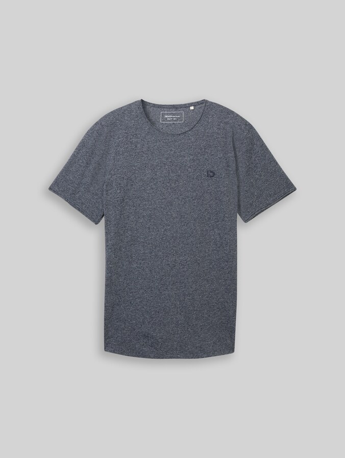 T-shirt in a melange look by Denim Male, sky captain blue