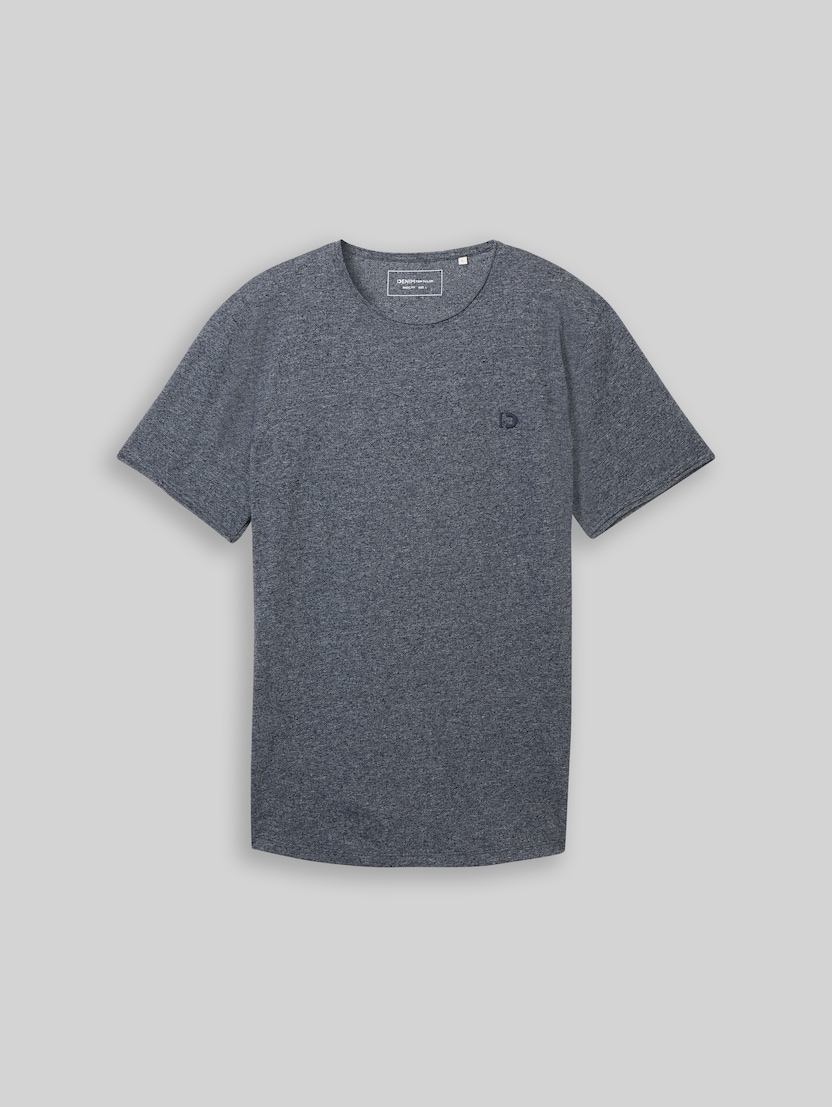 T-shirt in gemêleerde look door Denim Male, sky captain blue
