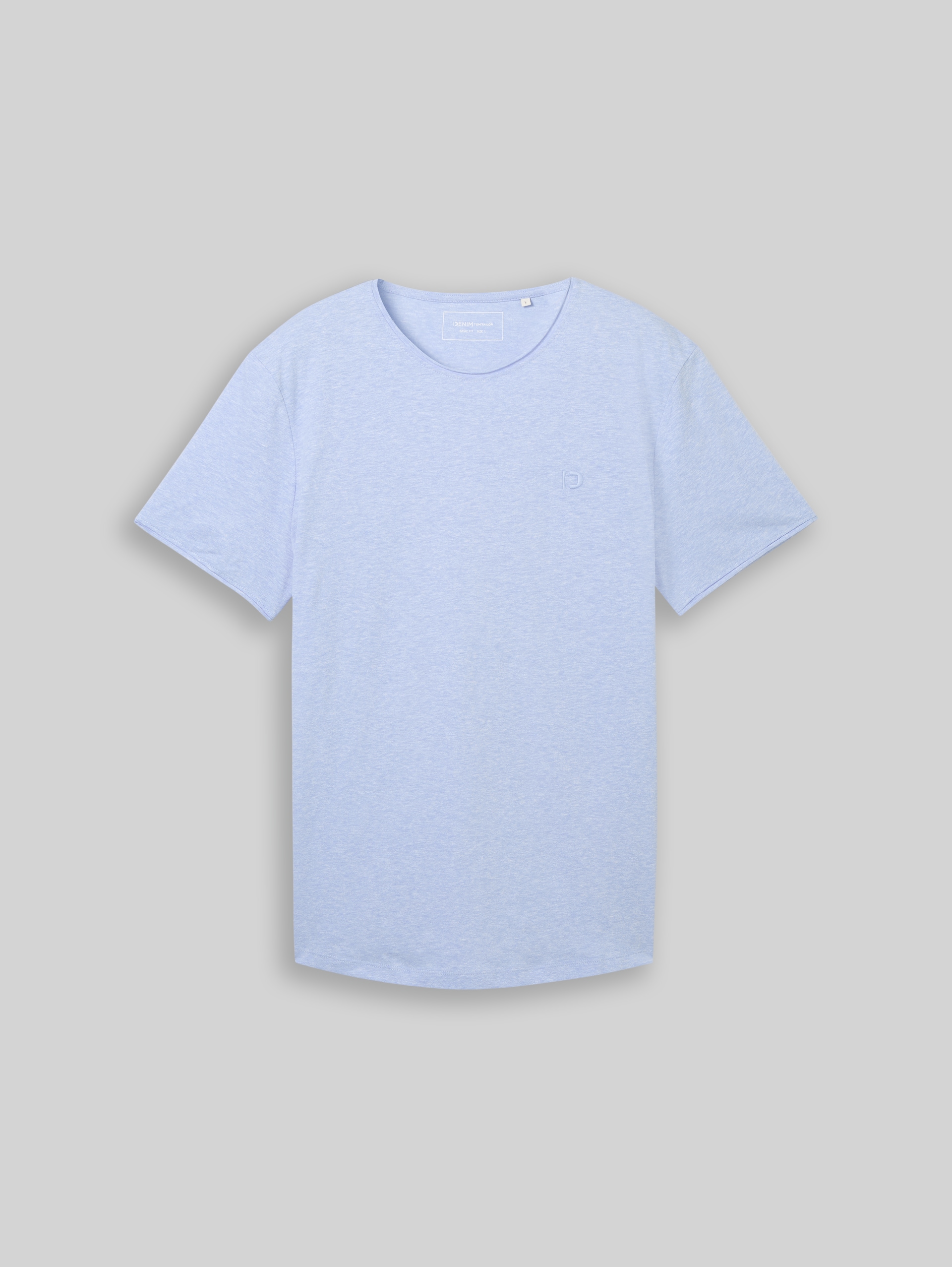 T-shirt in a melange look - Brunnera Blue - Front product view