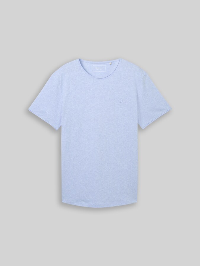 T-shirt in a melange look by Denim Male, Brunnera Blue