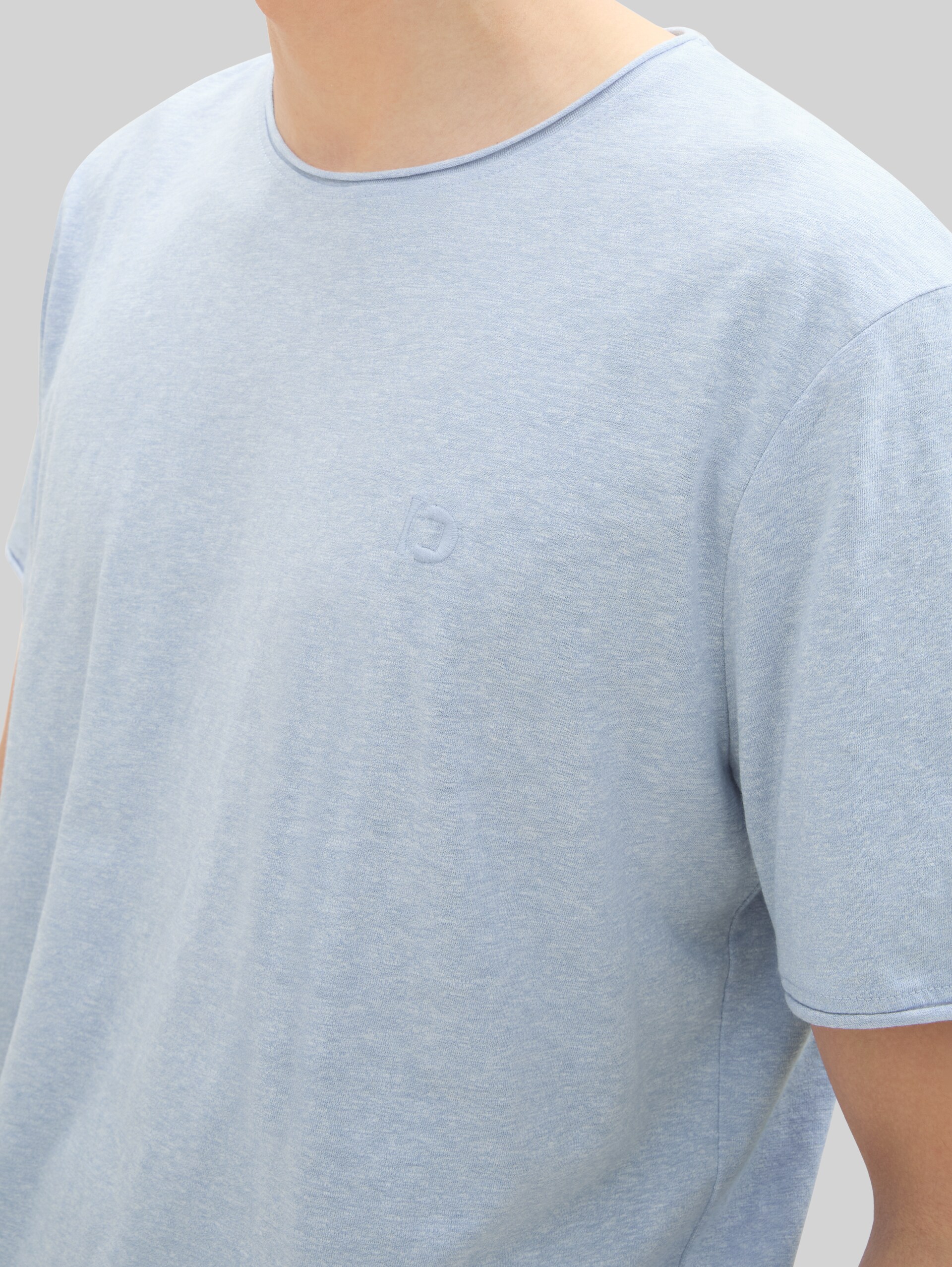 T-shirt in a melange look - Brunnera Blue - Detail model view