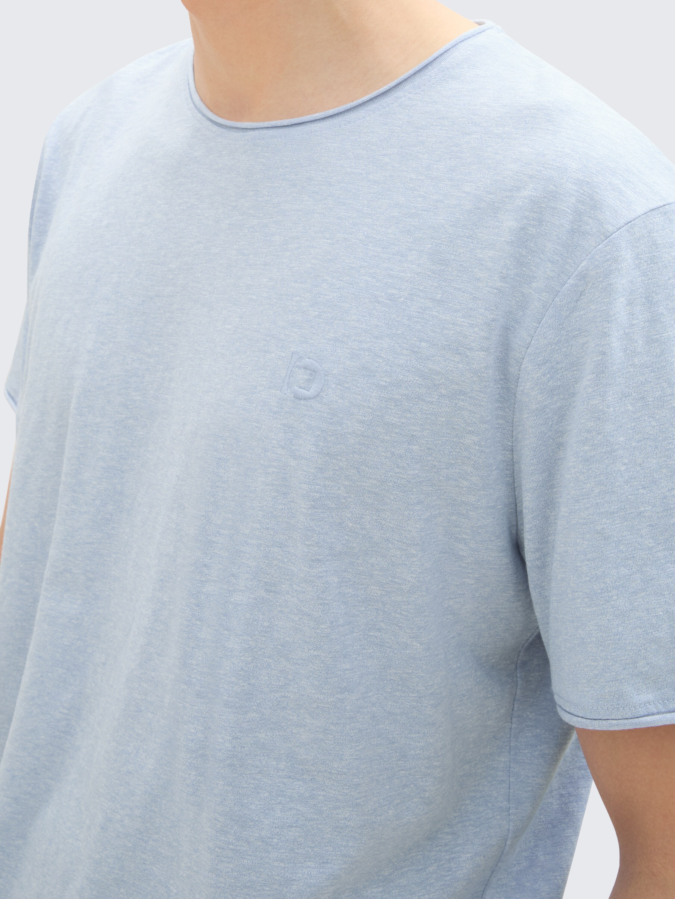 T-shirt in gemêleerde look - brunnera_blue - 