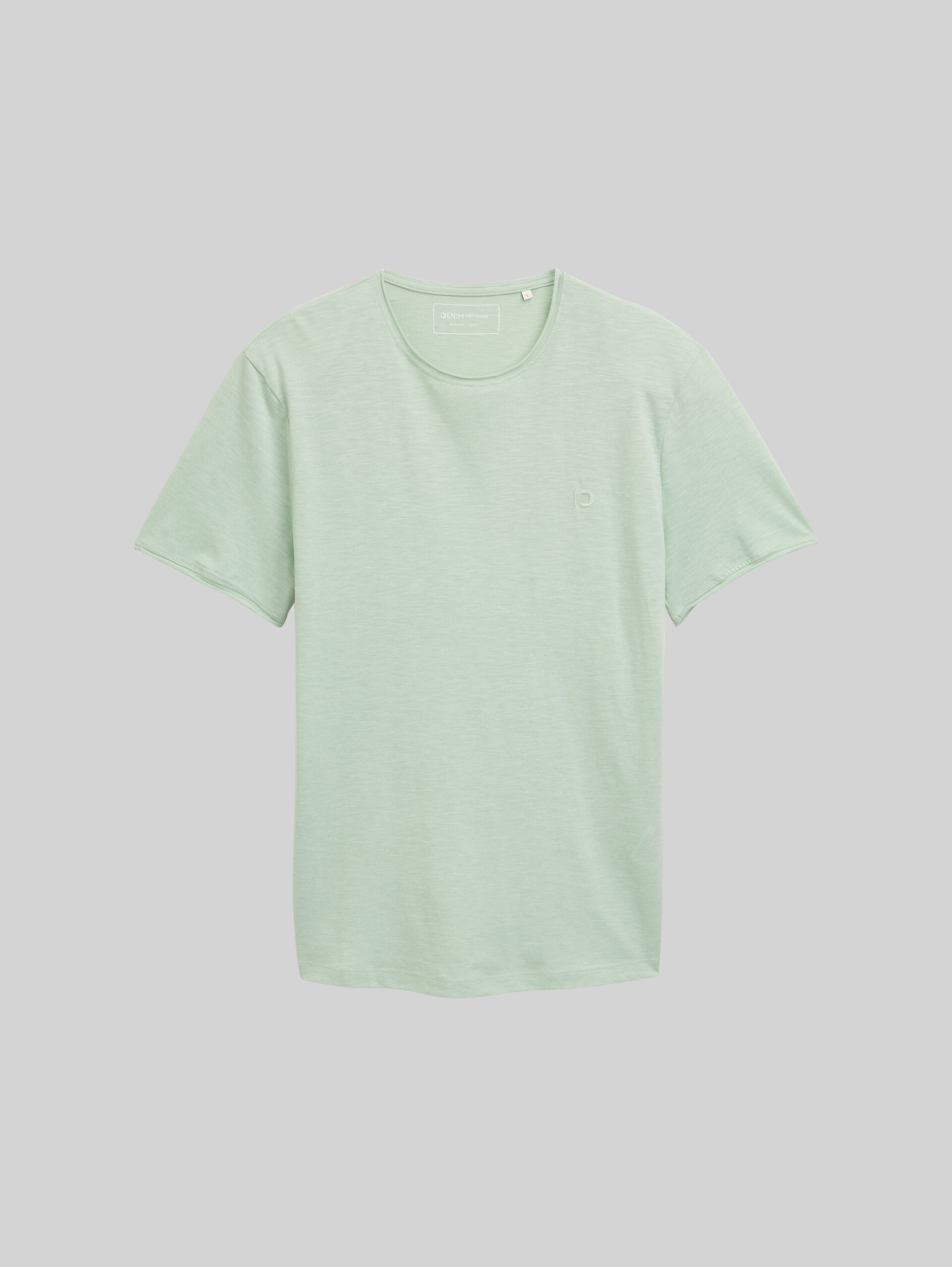 T-shirt in a melange look - Fresh Mint Green - Front product view