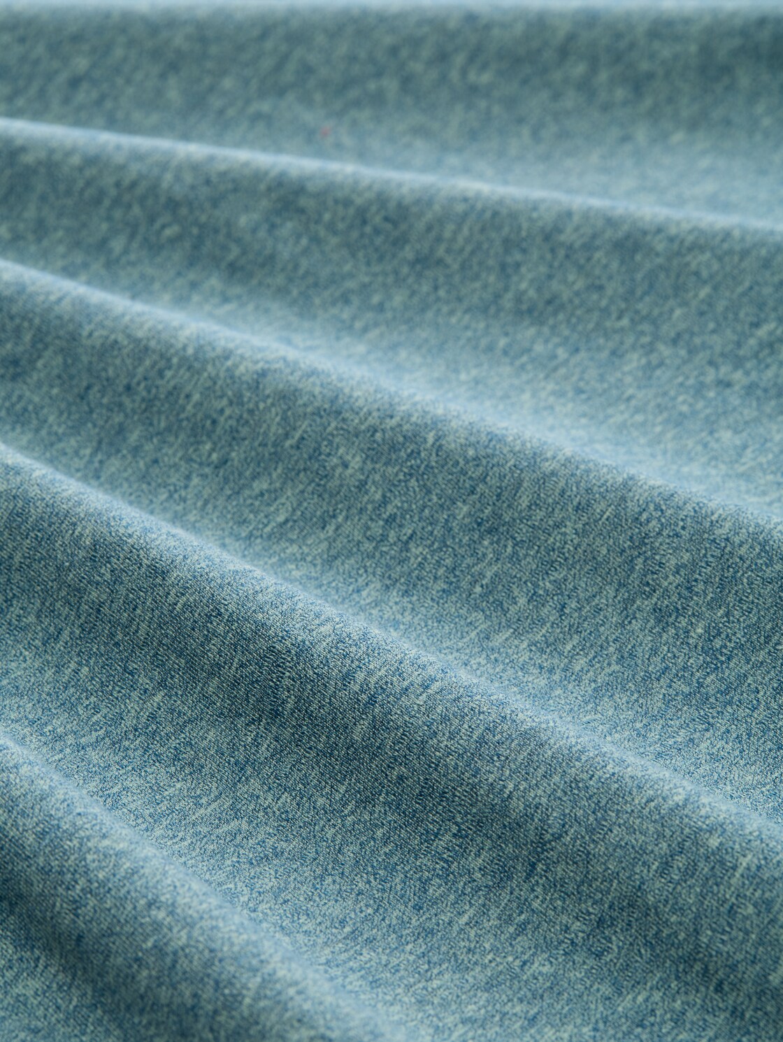 T-Shirt in Melange Optik - deep pond green mix melange - Material-Ansicht