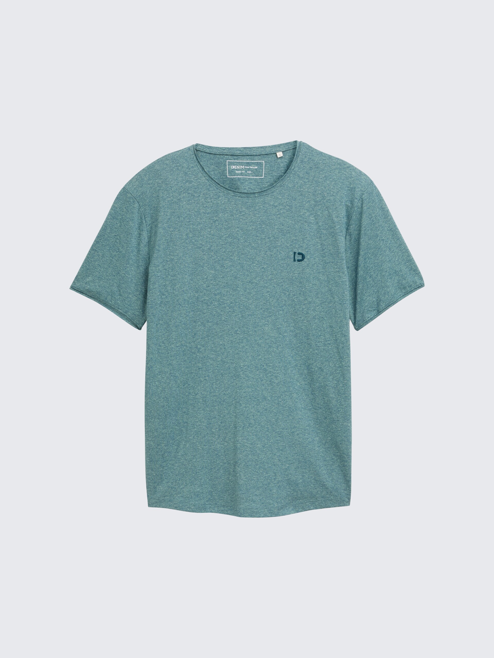 T-Shirt in Melange Optik - deep pond green mix melange - Vorder-Produkt-Ansicht