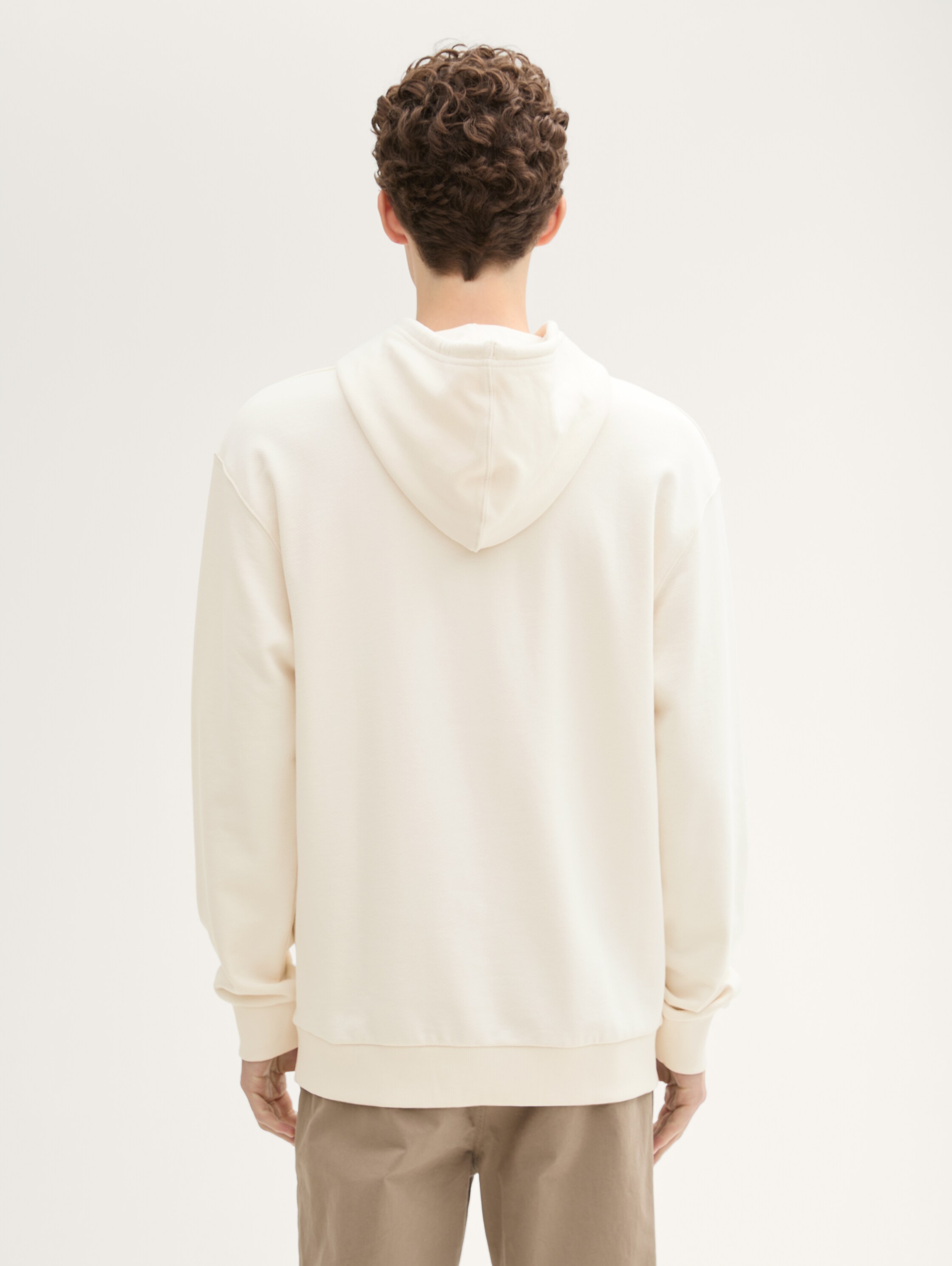 Hoodie Sweatshirt mit tonaler Logo-Stickerei - gardenia_white - 