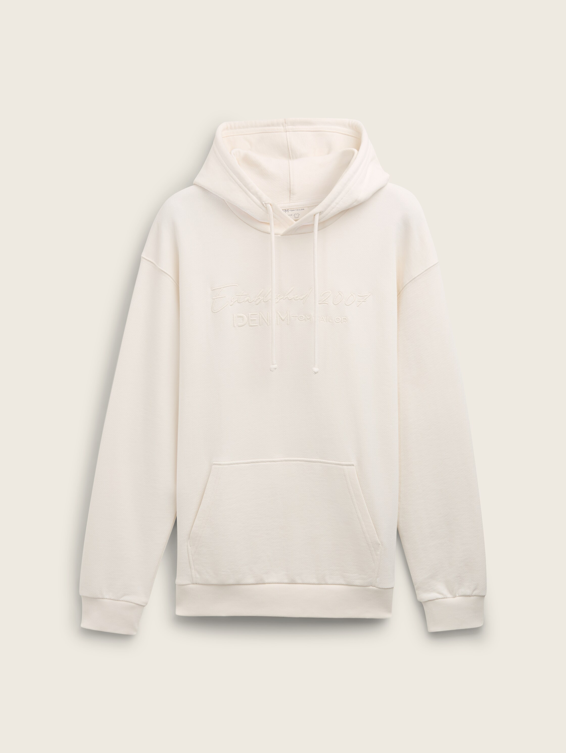 Hoodie Sweatshirt mit tonaler Logo-Stickerei - gardenia_white - 