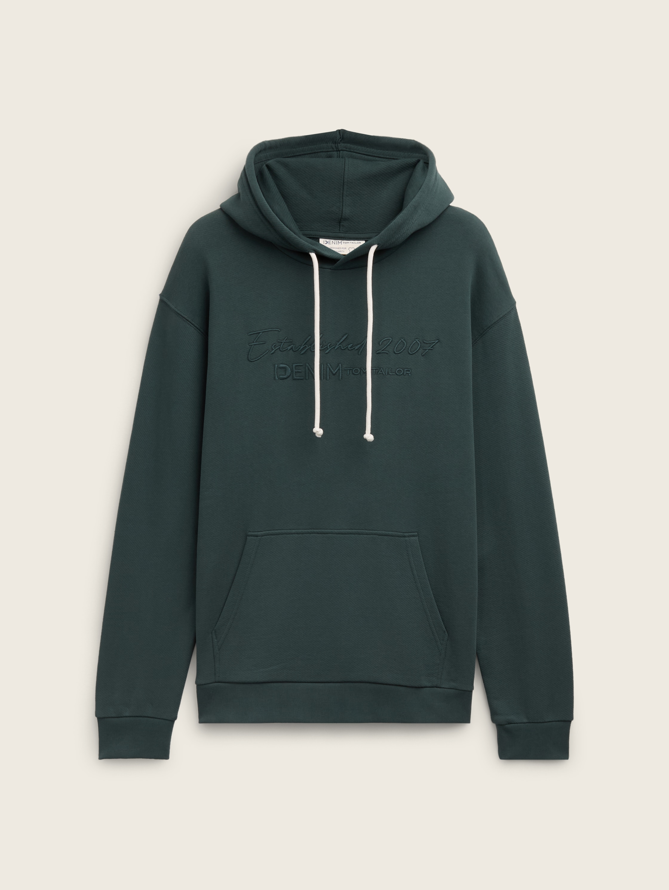 Hoodie Sweatshirt mit tonaler Logo-Stickerei - dark_gable_green -