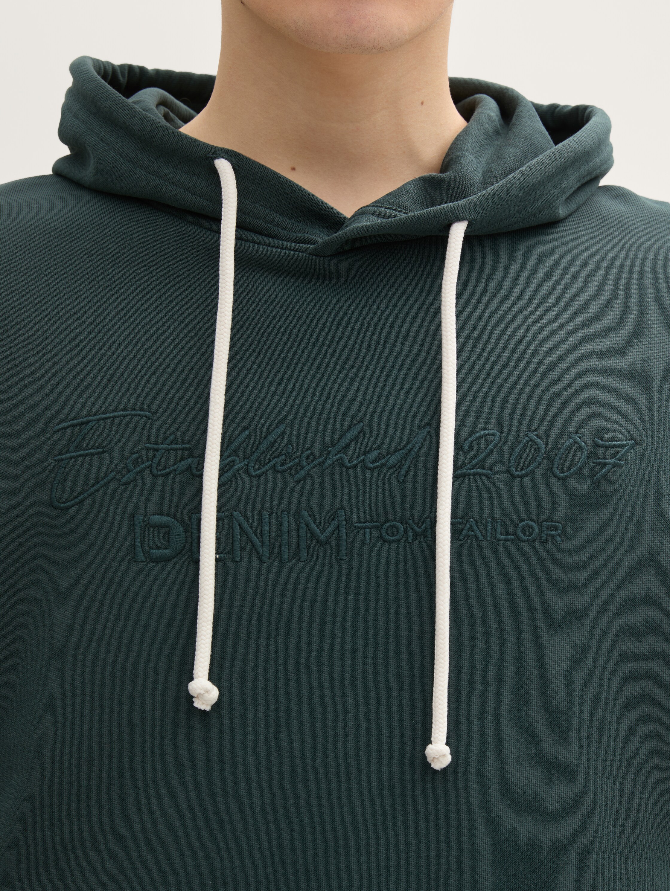 Hoodie Sweatshirt mit tonaler Logo-Stickerei - dark_gable_green -