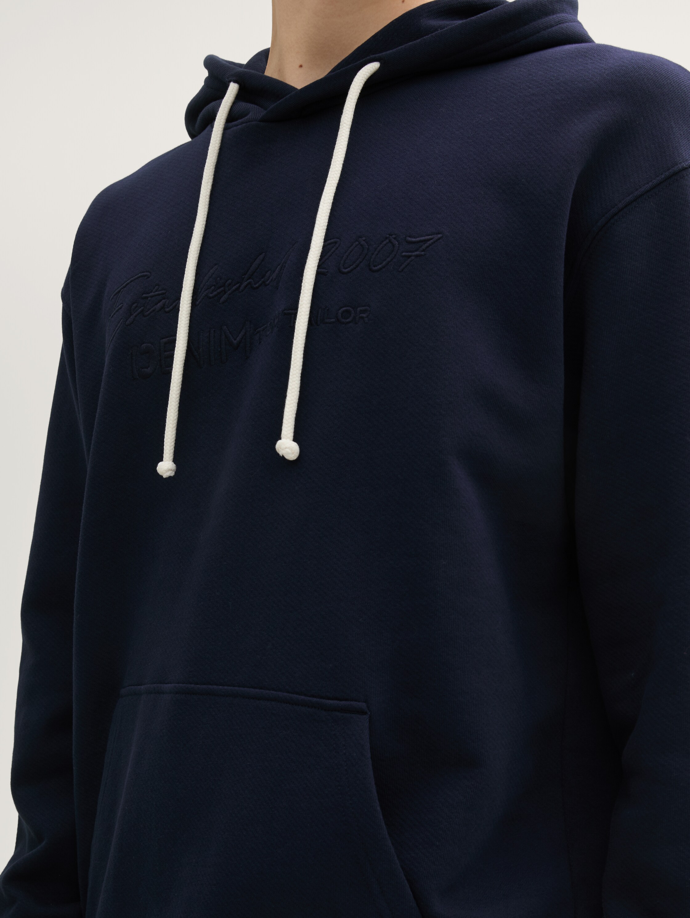 Hoodie Sweatshirt mit tonaler Logo-Stickerei - sky_captain_blue_1 - 