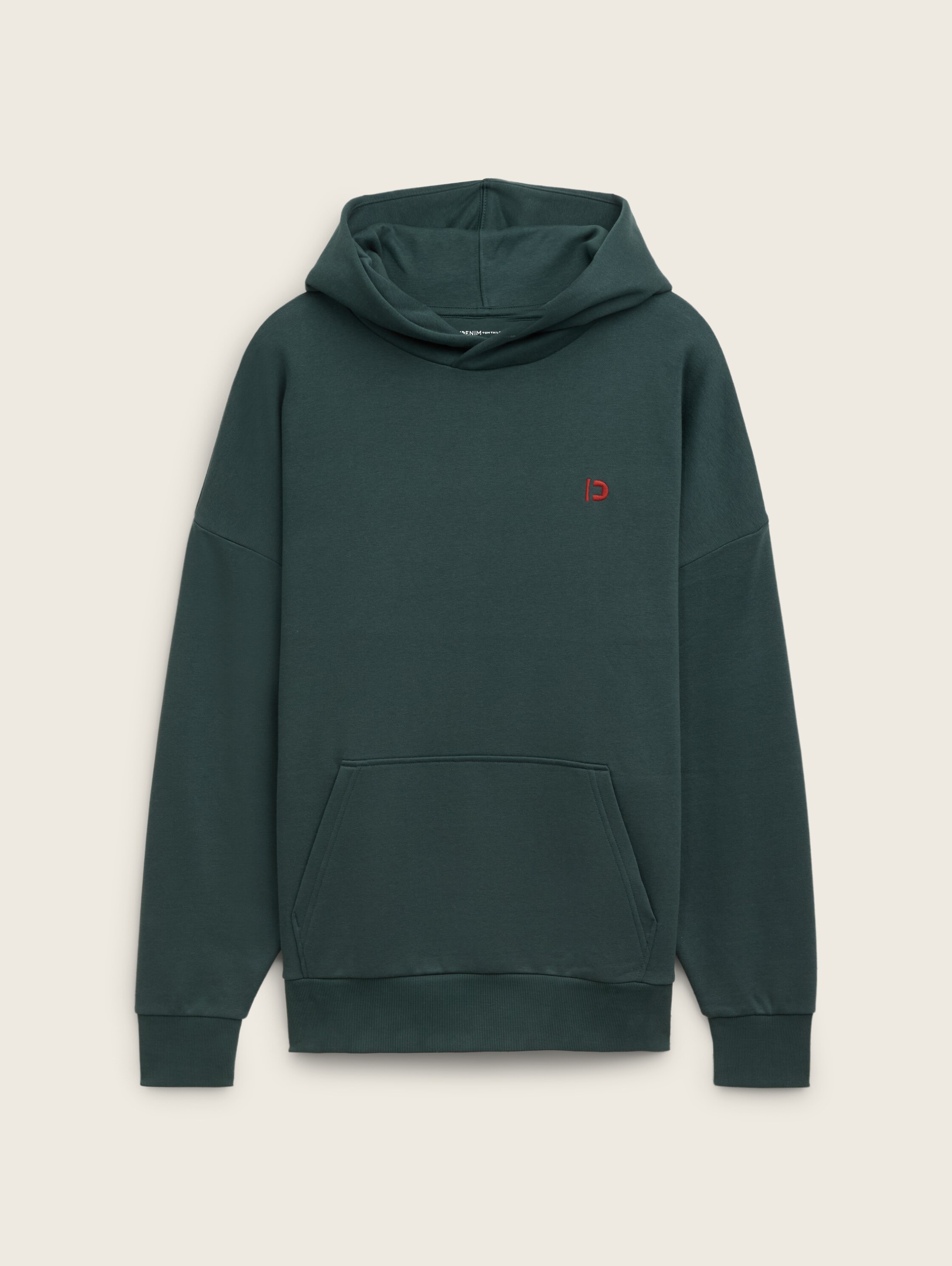 Oversize Heritage Hoodie Sweatshirt mit Rückenstickerei - Dark Gable Green - Vorder-Produkt-Ansicht