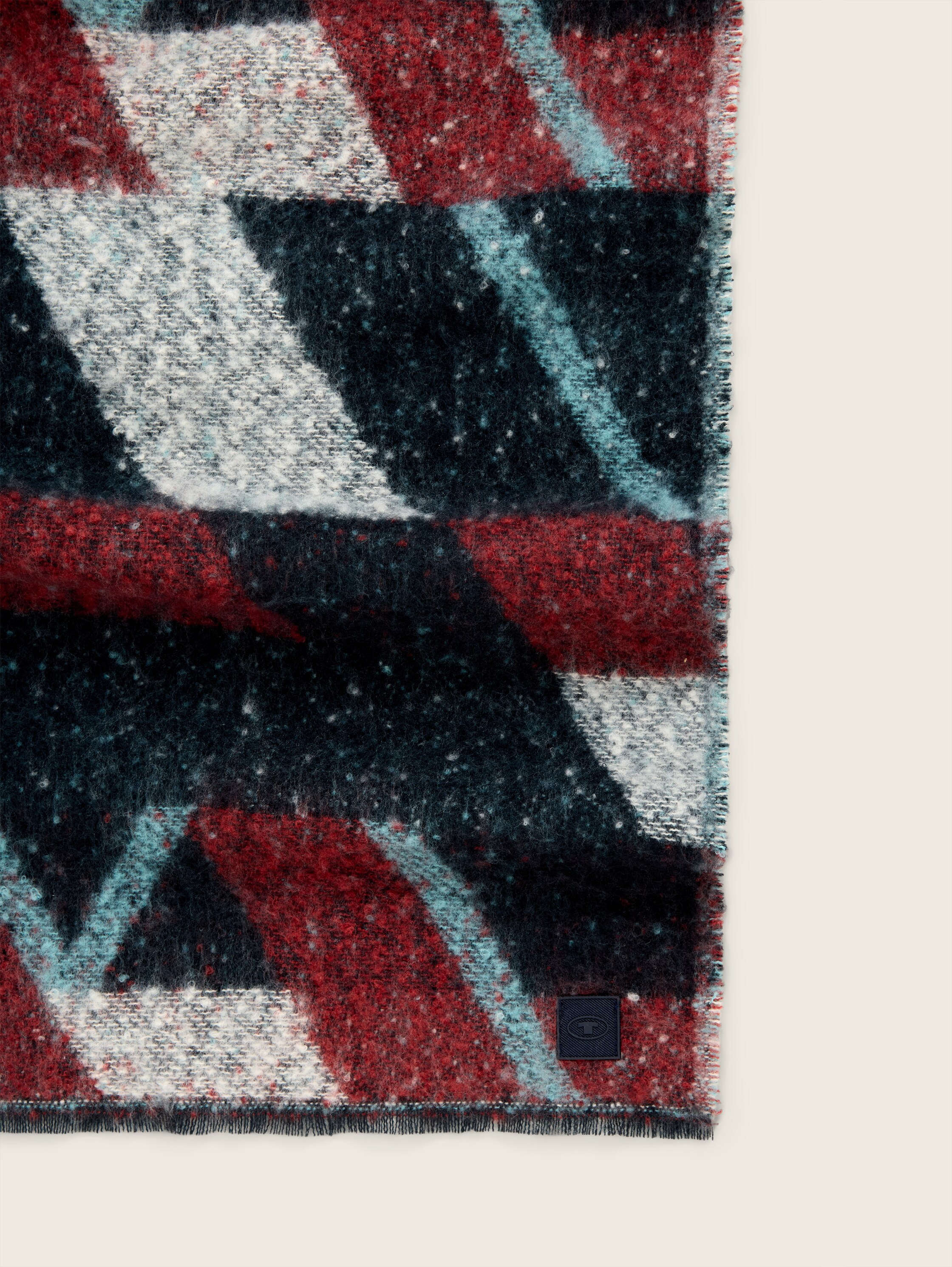 Soft-Touch Strickschal mit Muster - navy_base_big_element_design - 