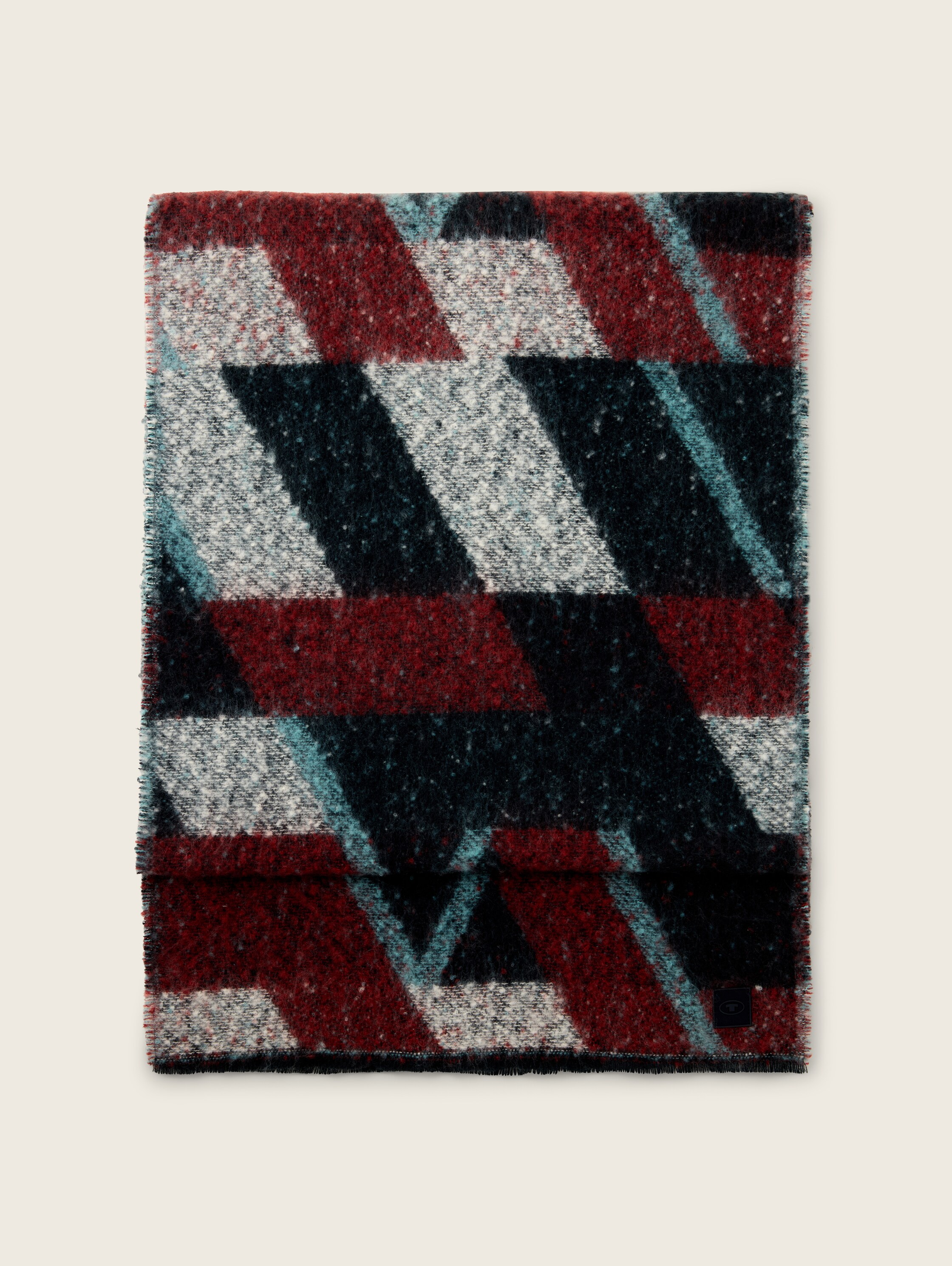 Soft-Touch Strickschal mit Muster - navy_base_big_element_design - 