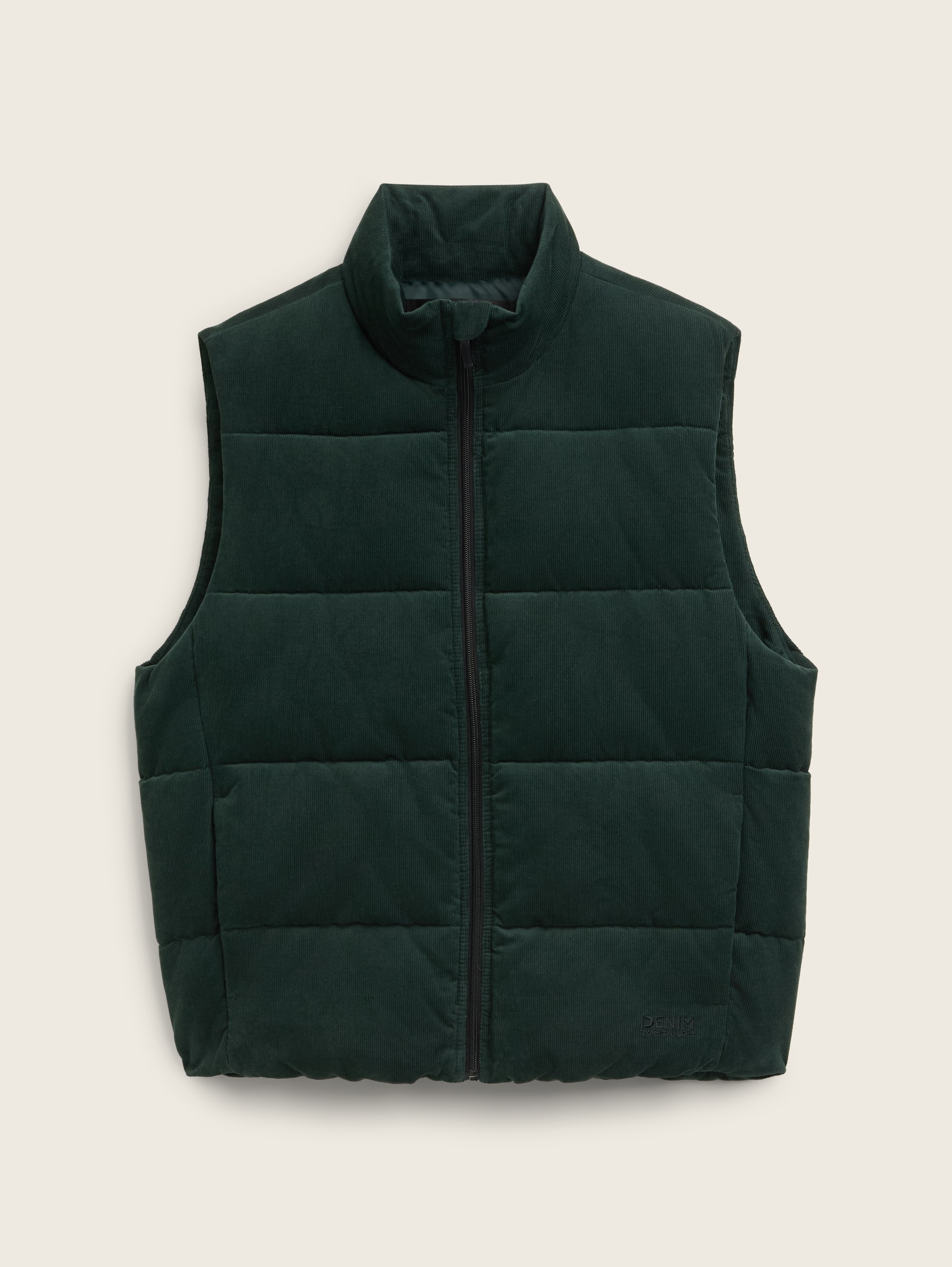Relaxed-fit corduroy puffer vest - dark_gable_green - 