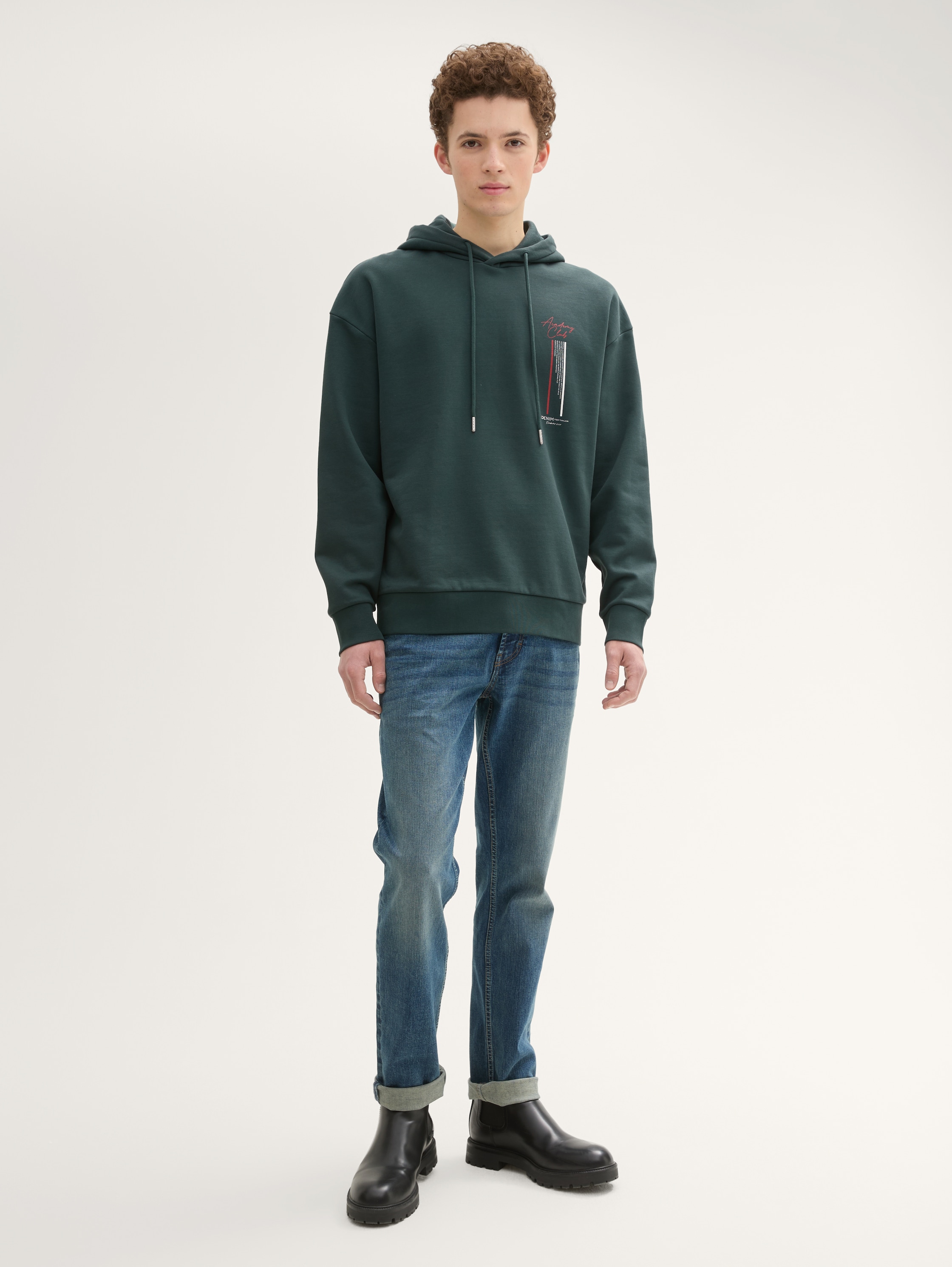 Relaxed Hoodie Sweatshirt mit Rückenprint - dark_gable_green - 