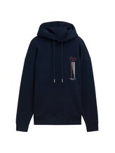 Ausgewählt, Relaxed Hoodie Sweatshirt mit Rückenprint von Tom Tailor, blau