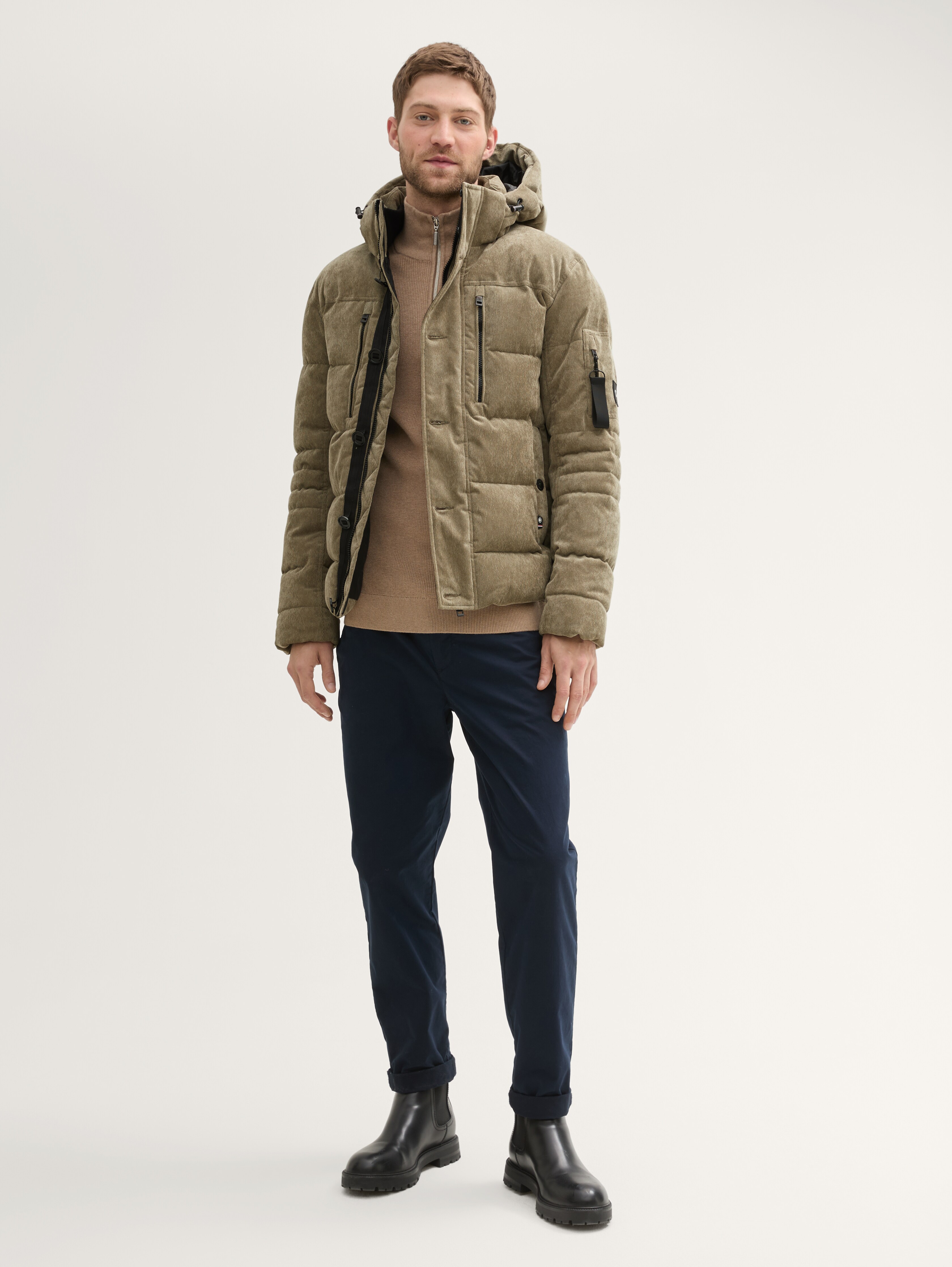 Hybrid coat with a hood by Tom Tailor