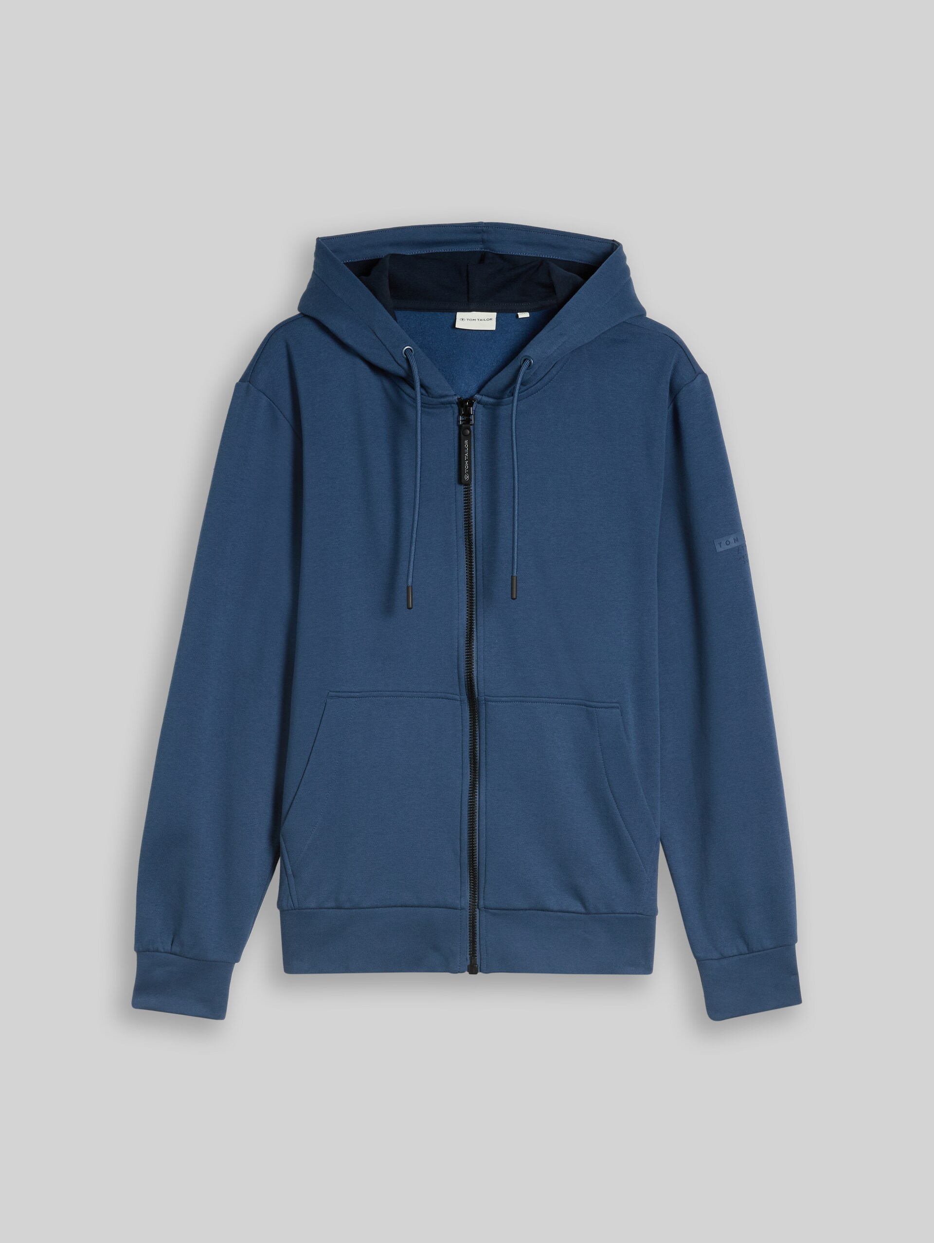 Basic hoodie-sweatjack - Dark Duck Blue - Product vooraanzicht