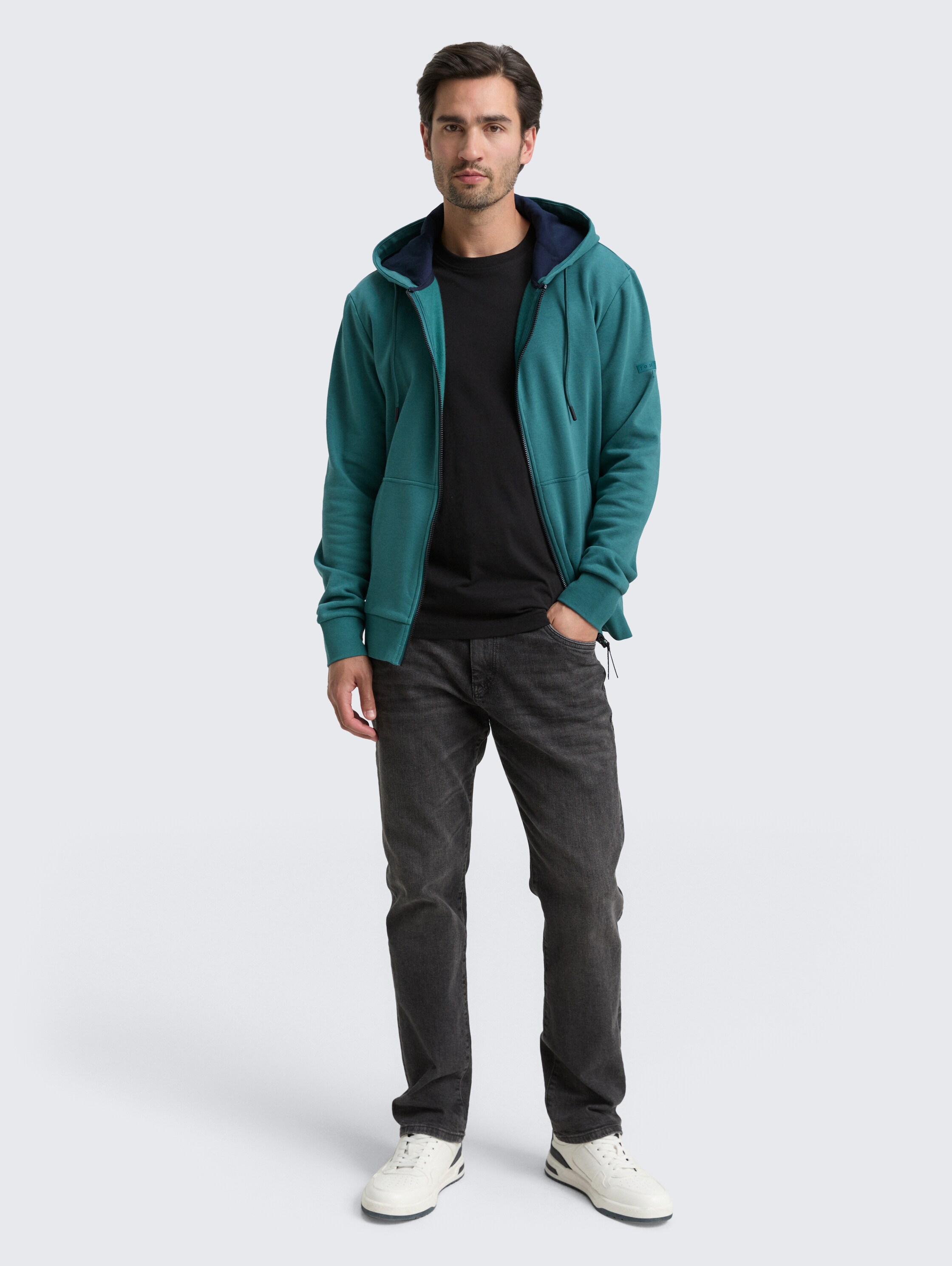 Basic sweatshirt met capuchon - jasper_green - 