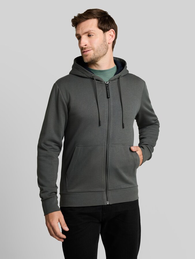 Basic hoodie-sweatjack door Men, Darkest Olive