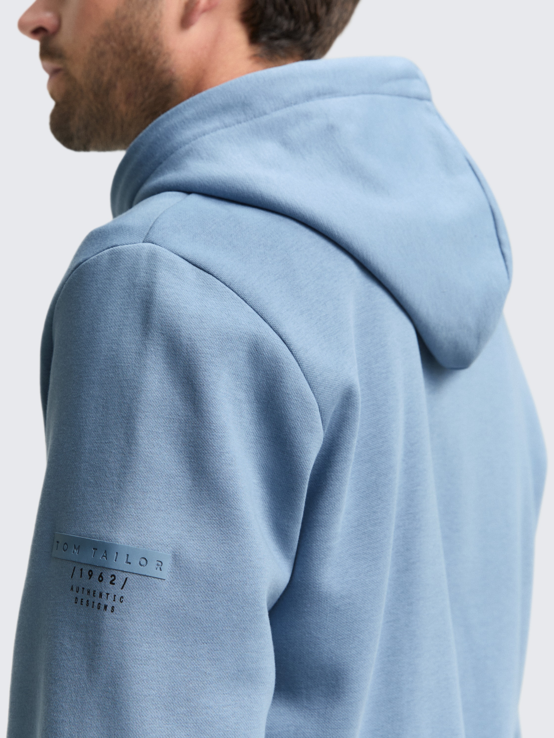 Basic hoodie sweatshirt jacket - faded_denim_blue -