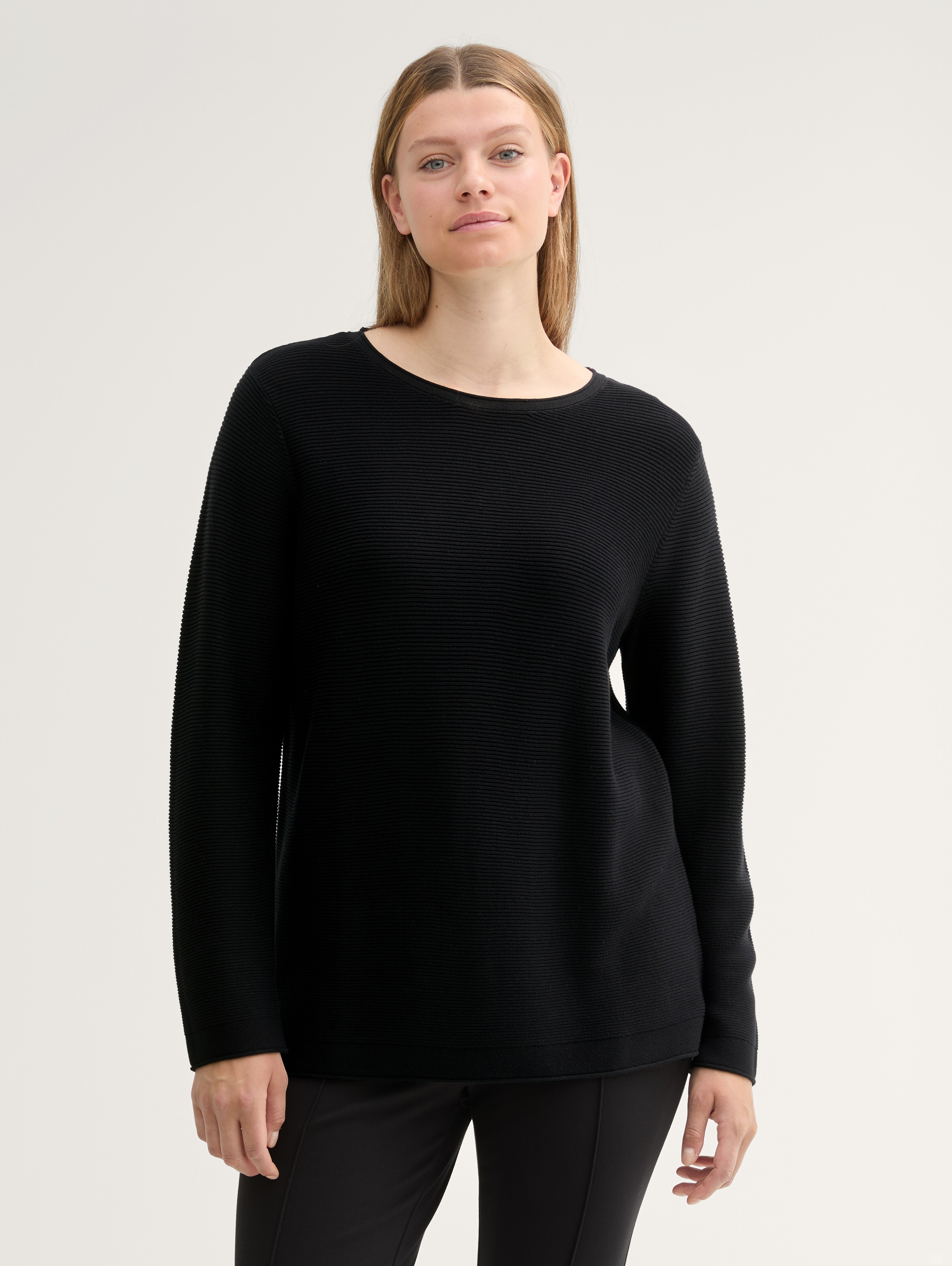 Plus Size - Strickpullover aus Bio-Baumwolle von Women Plus Size, deep black