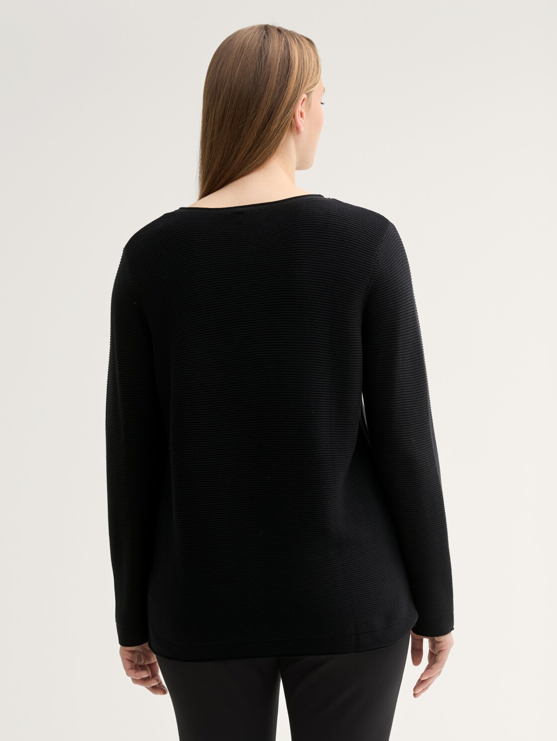 Plus Size - Strickpullover aus Bio-Baumwolle - deep black